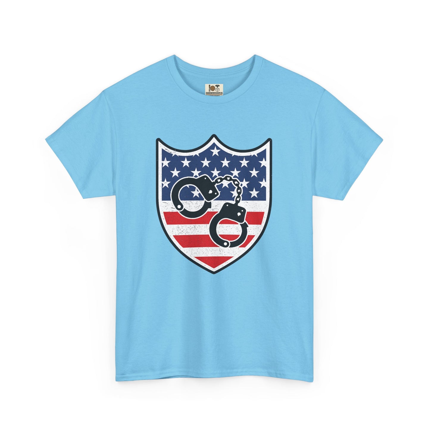 Patriotic Cycle Tee - Unisex Heavy Cotton Shirt, USA Flag Design, Biker Gift, Independence Day Apparel, Casual Wear