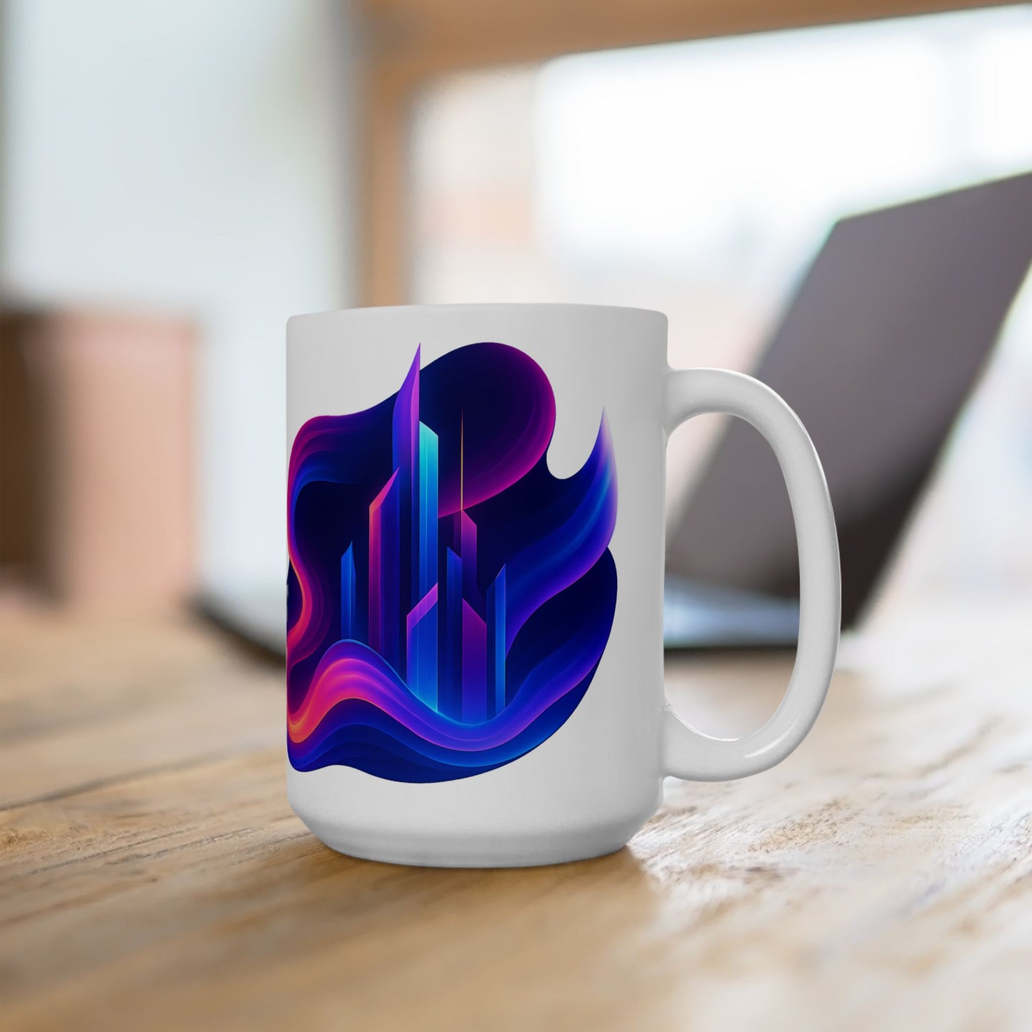 Vibrant Abstract Ceramic Mug, Colorful Coffee Cup, Modern Drinkware, Artistic Mug for Home or Office, Gift for Art Lovers