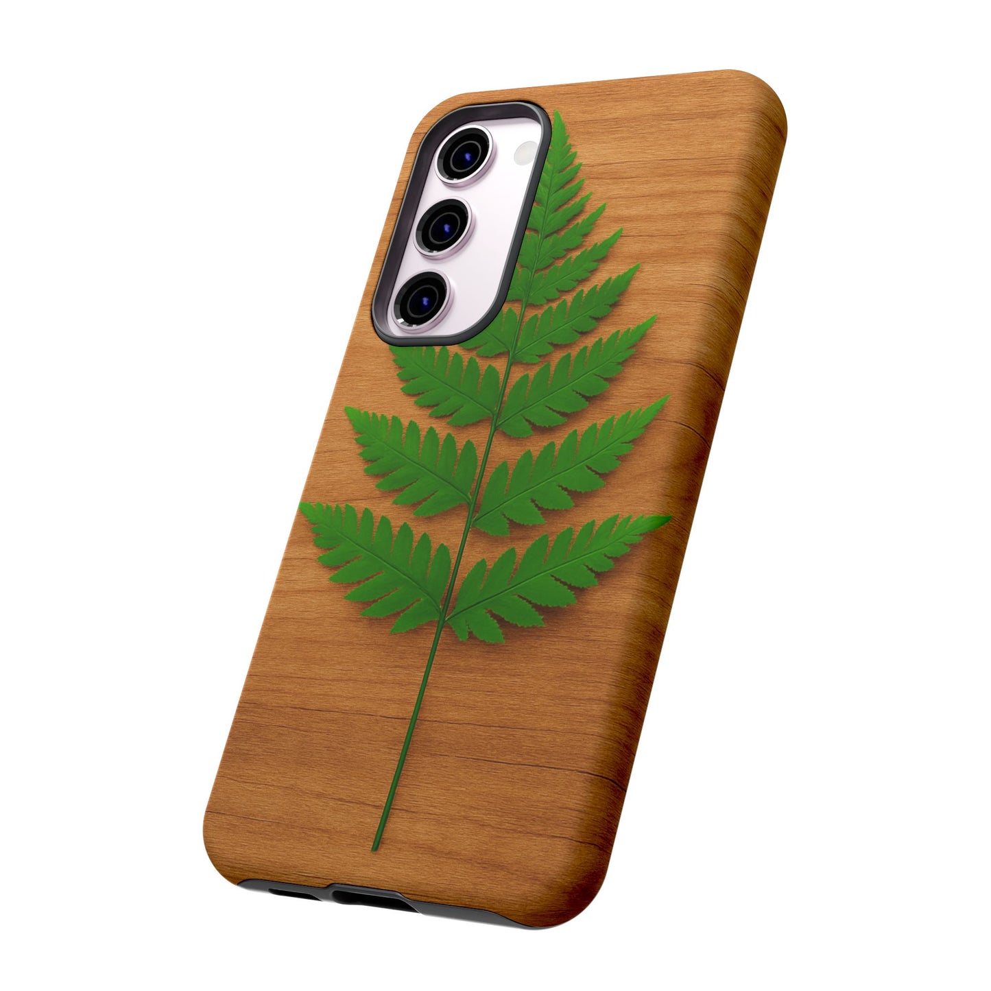 Wooden Fern Phone Case - Eco-Friendly Tough Cases for Nature Lovers, Unique Gift, Customizable Design, Nature-Themed Accessories