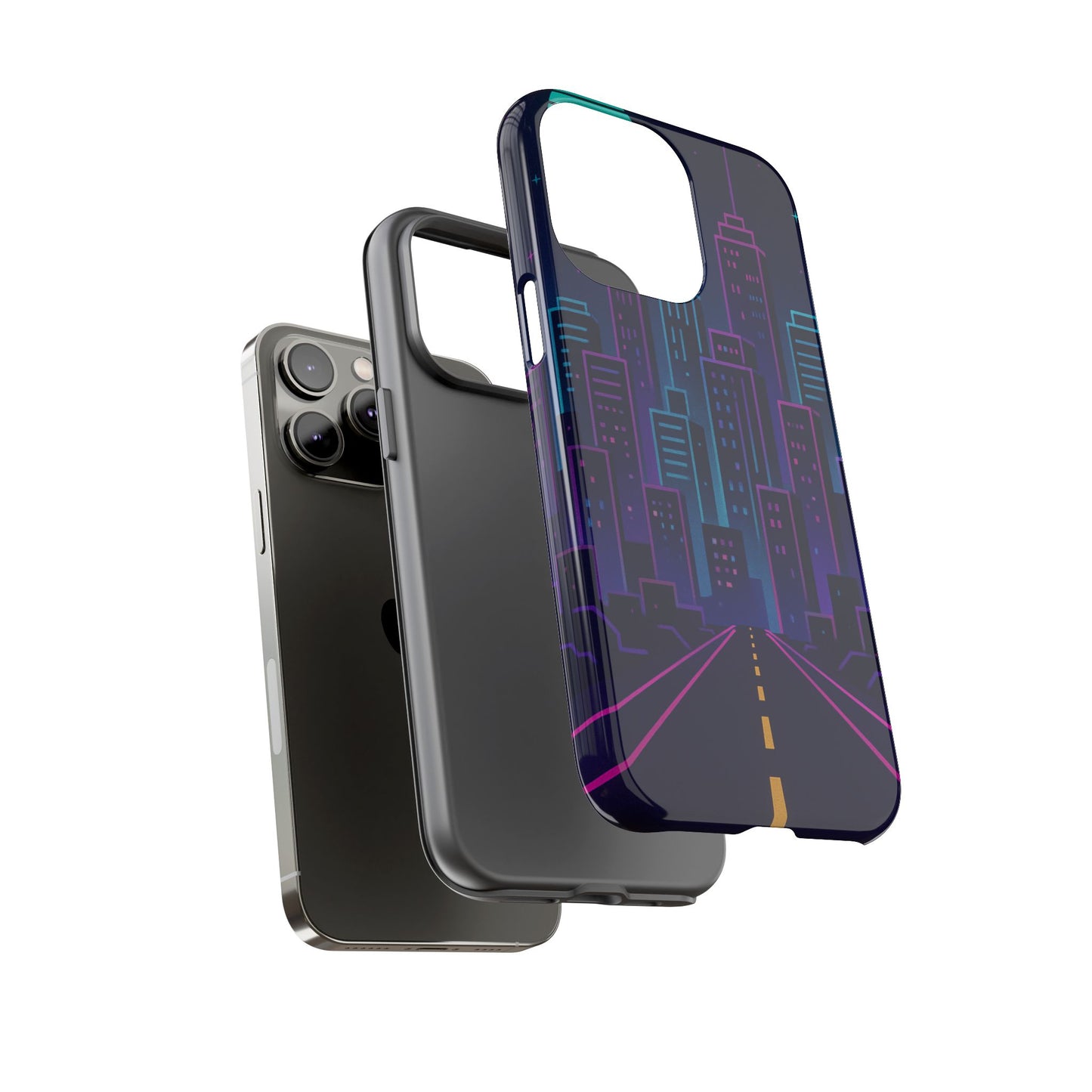 Cityscape Phone Case, Tough Cases, Urban Style, Nighttime Vibe, Phone Cover, Gift for City Lovers, Modern Design