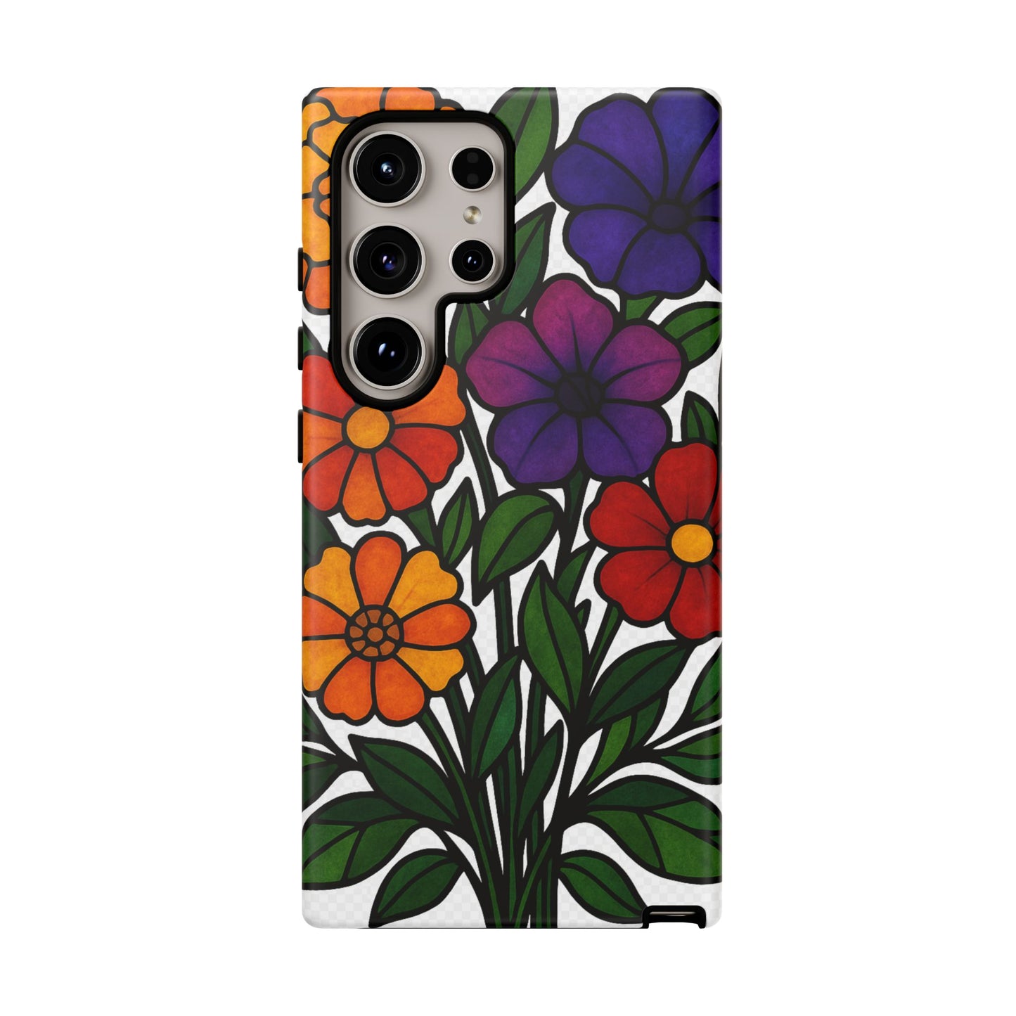 Floral Phone Case, Tough Cases with Colorful Flower Design, Gift for Flower Lovers, Summer Accessories, Trendy Phone Cover