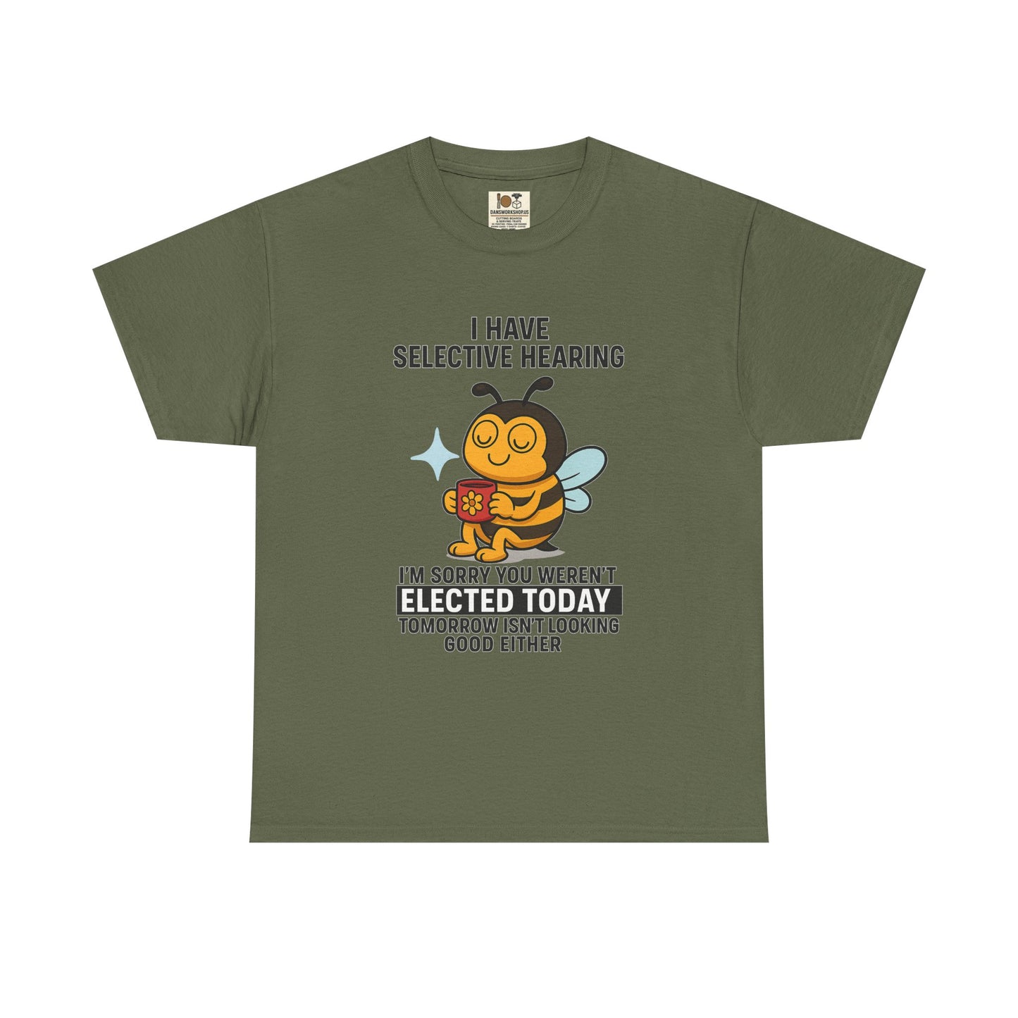 Funny Bee Selective Hearing Tee, Humorous T-Shirt for Adults, Gifts for Bee Lovers, Birthday, Funny Gift, Casual Wear