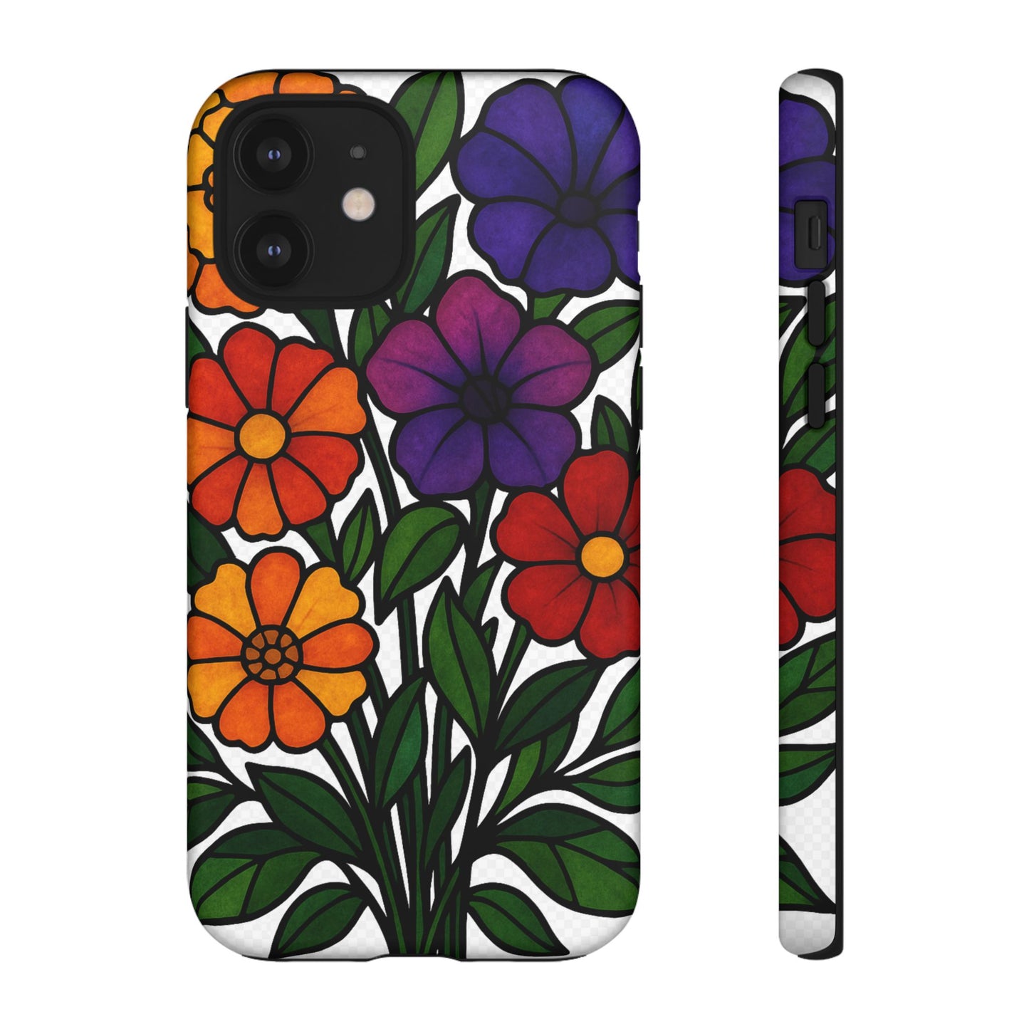 Floral Phone Case, Tough Cases with Colorful Flower Design, Gift for Flower Lovers, Summer Accessories, Trendy Phone Cover