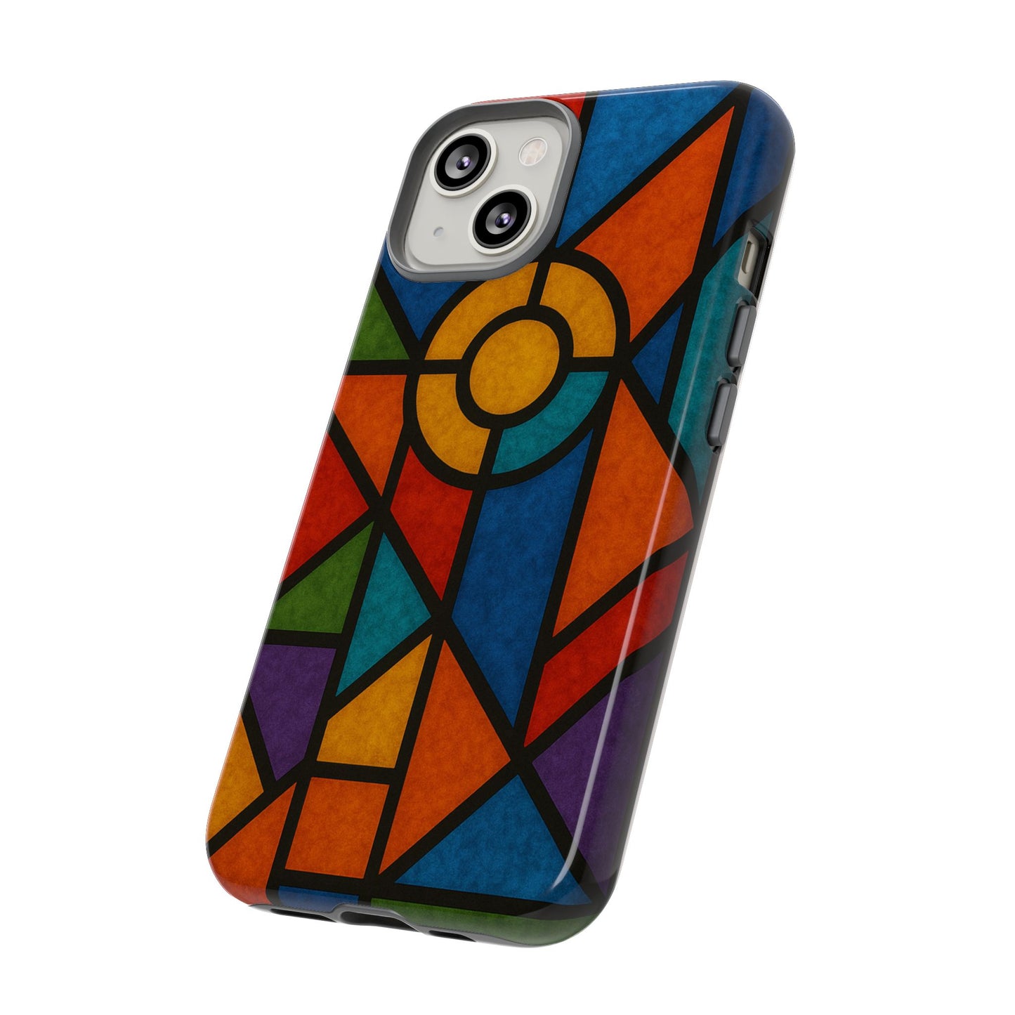 Colorful Stained Glass Phone Case, Artistic Phone Cover, Vibrant Protective Case, Unique Gift for Art Lovers, Stylish Smartphone Accessory