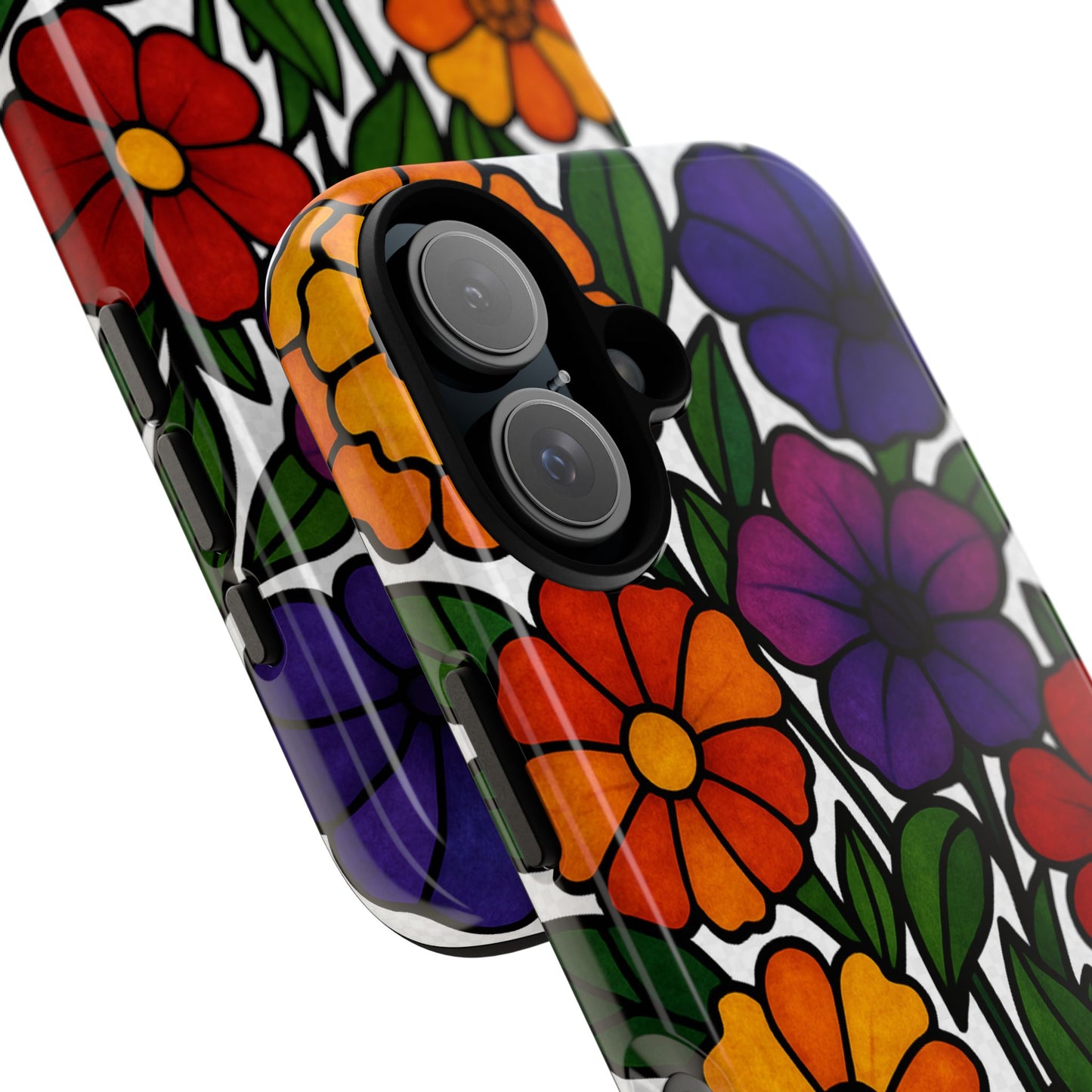Floral Phone Case, Tough Cases with Colorful Flower Design, Gift for Flower Lovers, Summer Accessories, Trendy Phone Cover