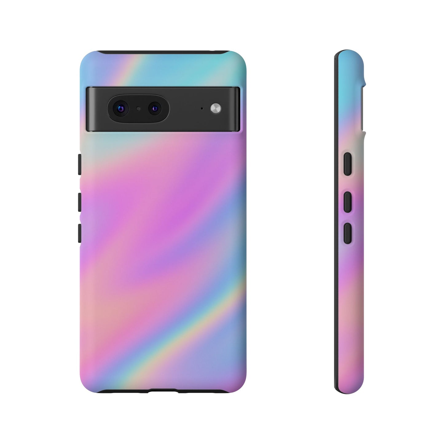 Colorful Holographic Phone Case, Tough Cases for iPhone, Trendy Phone Cover, Unique Gift for Her, Pastel Phone Accessory