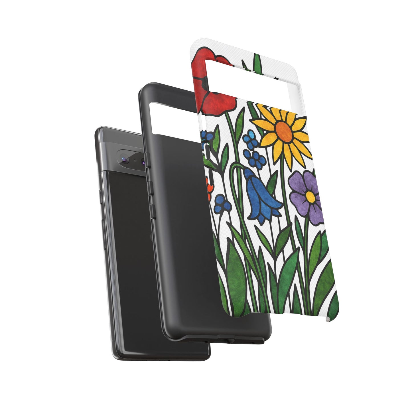 Floral Phone Case, Vibrant Flower Design, Tough Protection, Gift for Nature Lovers, Spring Decor