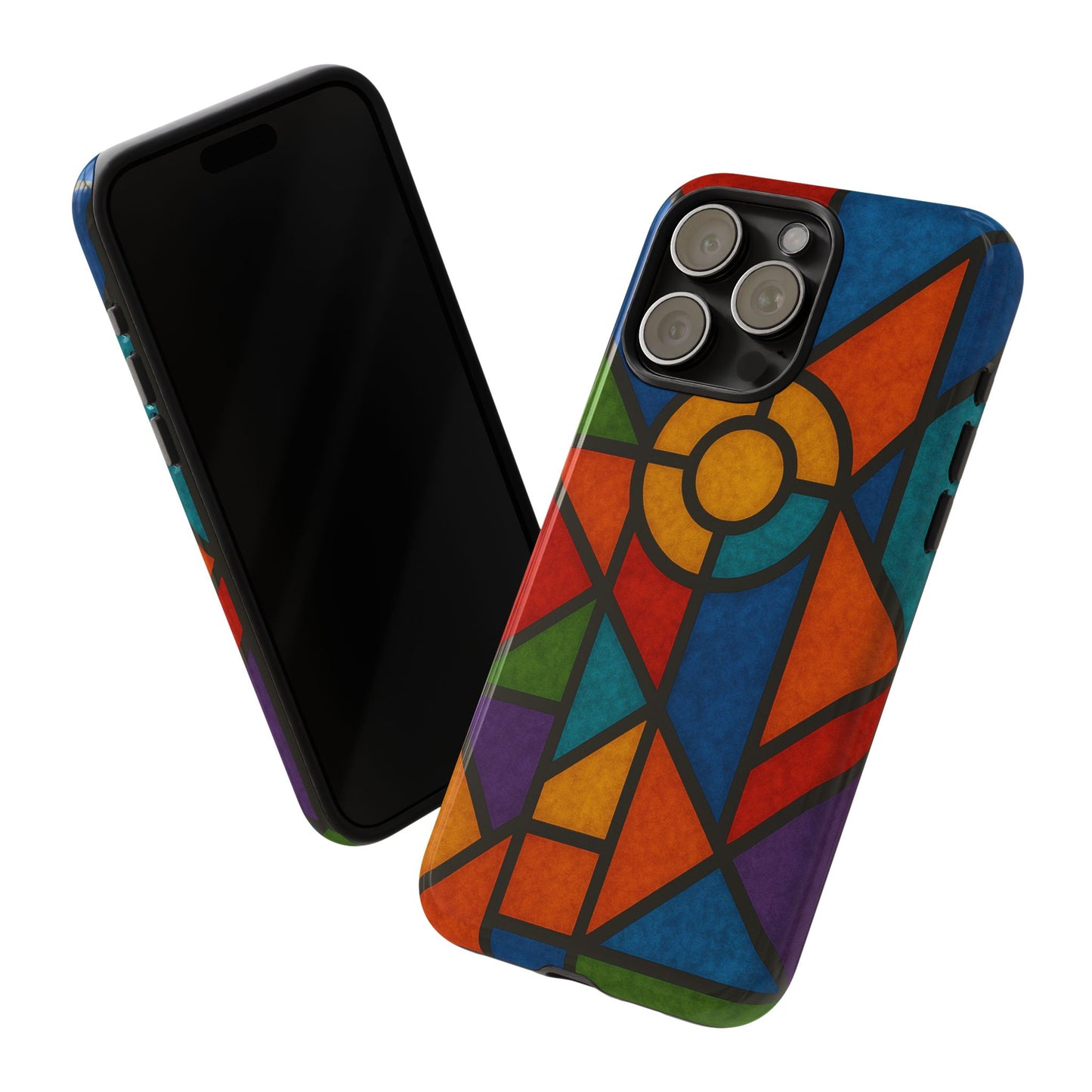 Colorful Stained Glass Phone Case, Artistic Phone Cover, Vibrant Protective Case, Unique Gift for Art Lovers, Stylish Smartphone Accessory