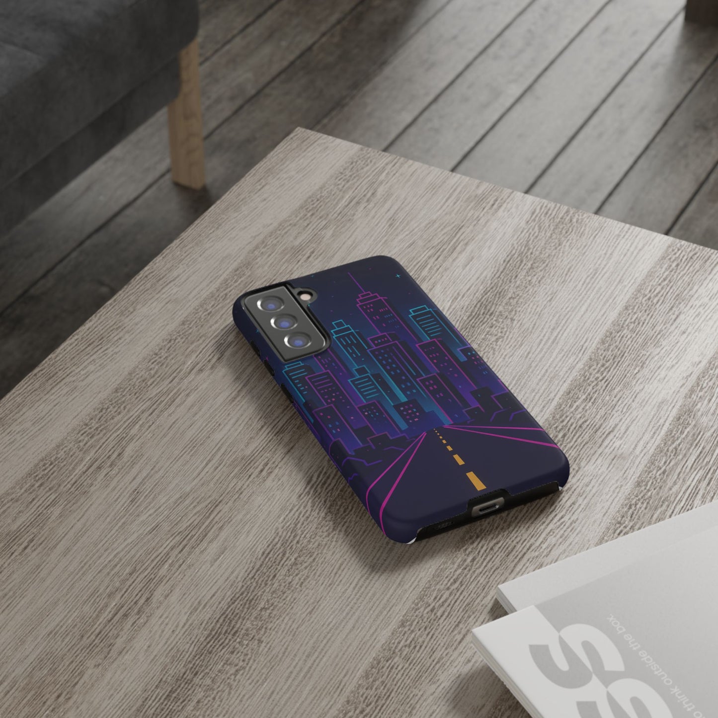 Cityscape Phone Case, Tough Cases, Urban Style, Nighttime Vibe, Phone Cover, Gift for City Lovers, Modern Design