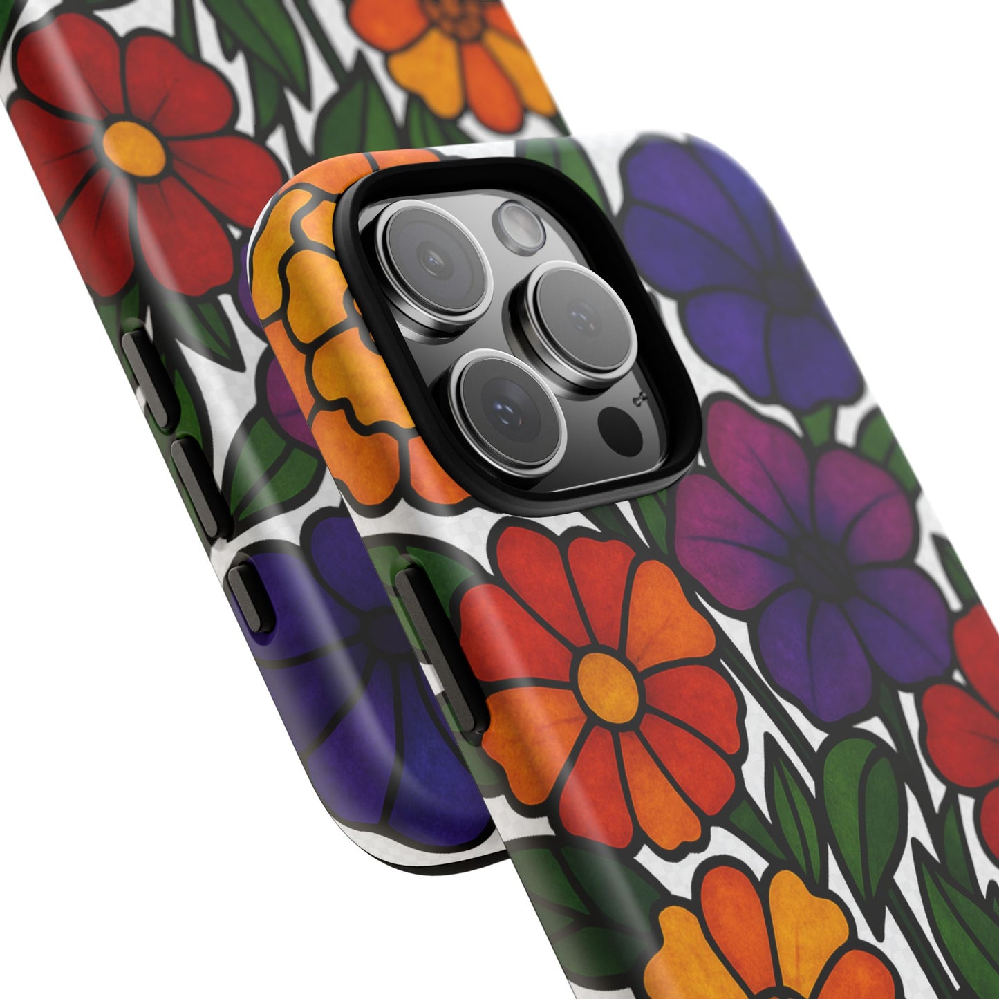 Floral Phone Case, Tough Cases with Colorful Flower Design, Gift for Flower Lovers, Summer Accessories, Trendy Phone Cover