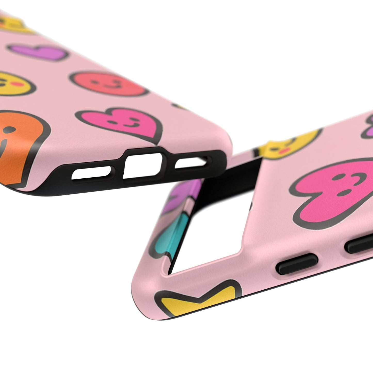 Cute Phone Case with Smiley Faces and Hearts, Fun Gift for Kids and Teens, Cellphone Protector, Birthday Present, Cute Accessories