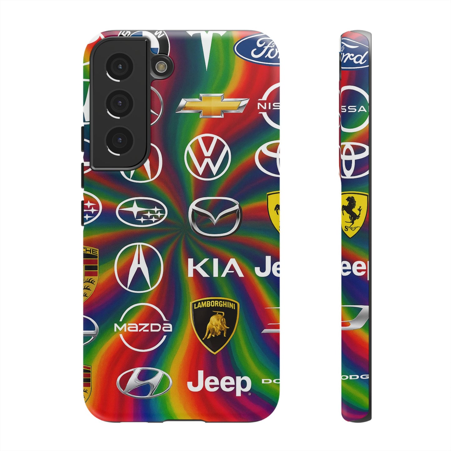 Colorful Car Logos Phone Case - Vibrant Tough Cases for Auto Enthusiasts, Unique Gift for Birthdays, Car Events, and Holidays