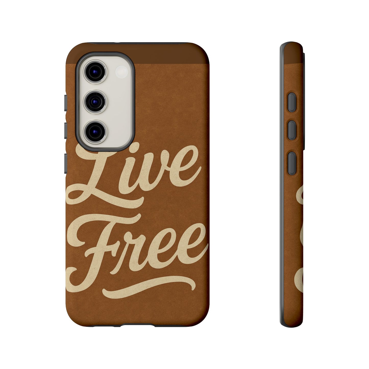 Live Free Phone Case, Tough Cases, Inspirational Phone Accessories, Gift for Adventurers, Customizable Design, Unique Tech Gifts