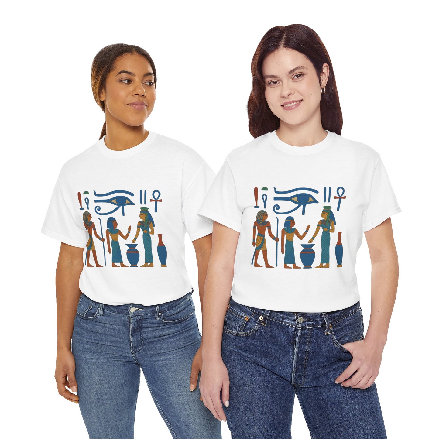 Ancient Egyptian Themed Unisex Heavy Cotton Tee, Casual Shirt for History Lovers, Graphic Tee, Gift for Archaeology Enthusiasts, Egyptian