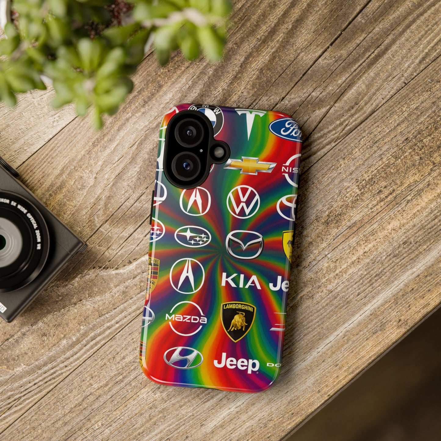 Colorful Car Logos Phone Case - Vibrant Tough Cases for Auto Enthusiasts, Unique Gift for Birthdays, Car Events, and Holidays