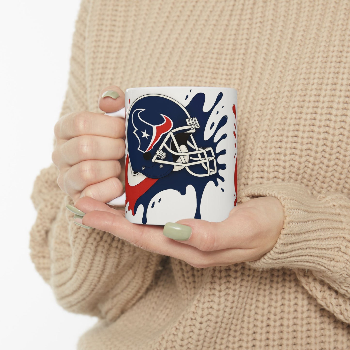 Football Themed Ceramic Mug | Sports Fan Gift, Personalized Coffee Cup, NFL Mug, Team Spirit Drinkware, Game Day Essential