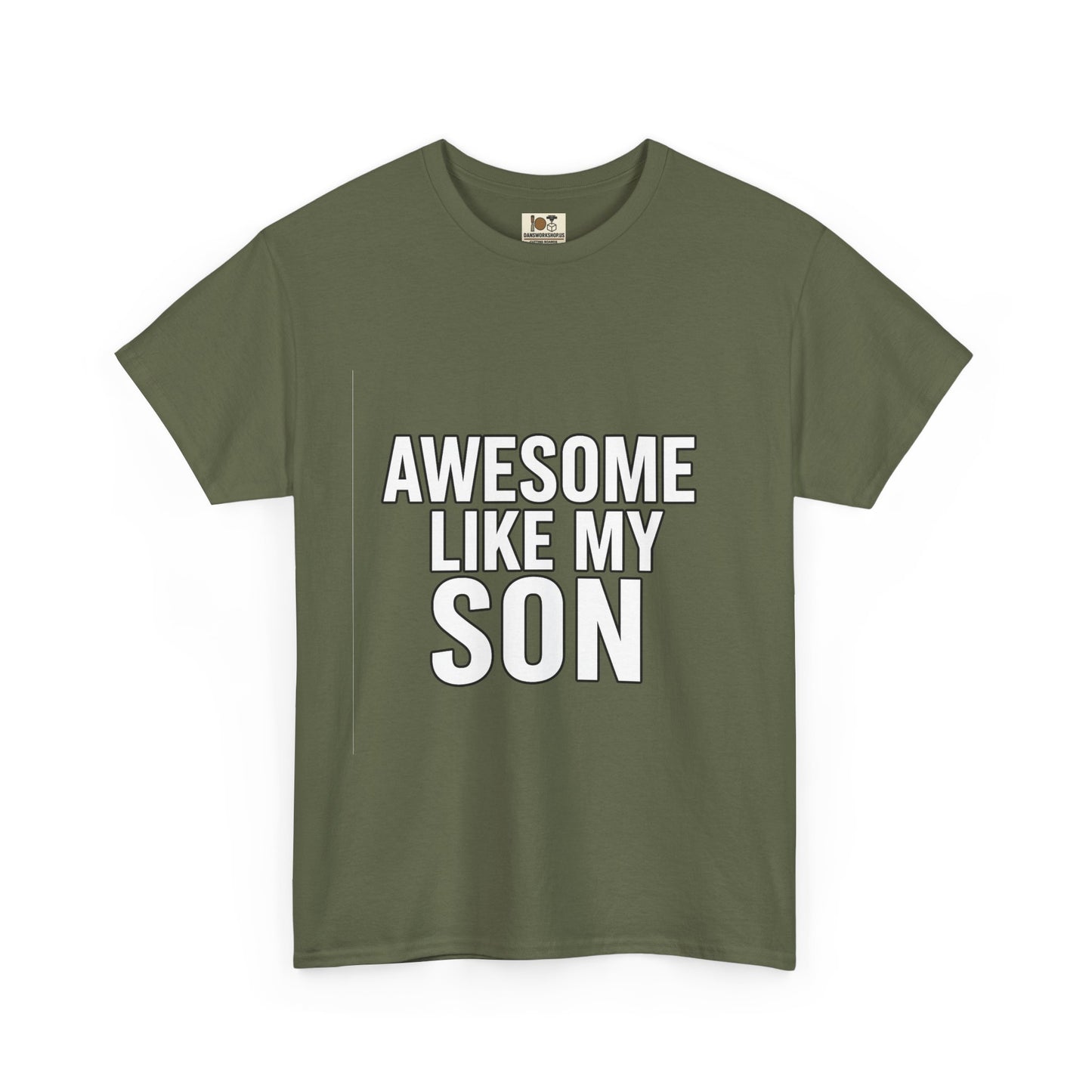Awesome Like My Son Unisex Heavy Cotton Tee - Gift for Parents, Funny T-Shirt, Dad Tee, Family Pride, Everyday Wear