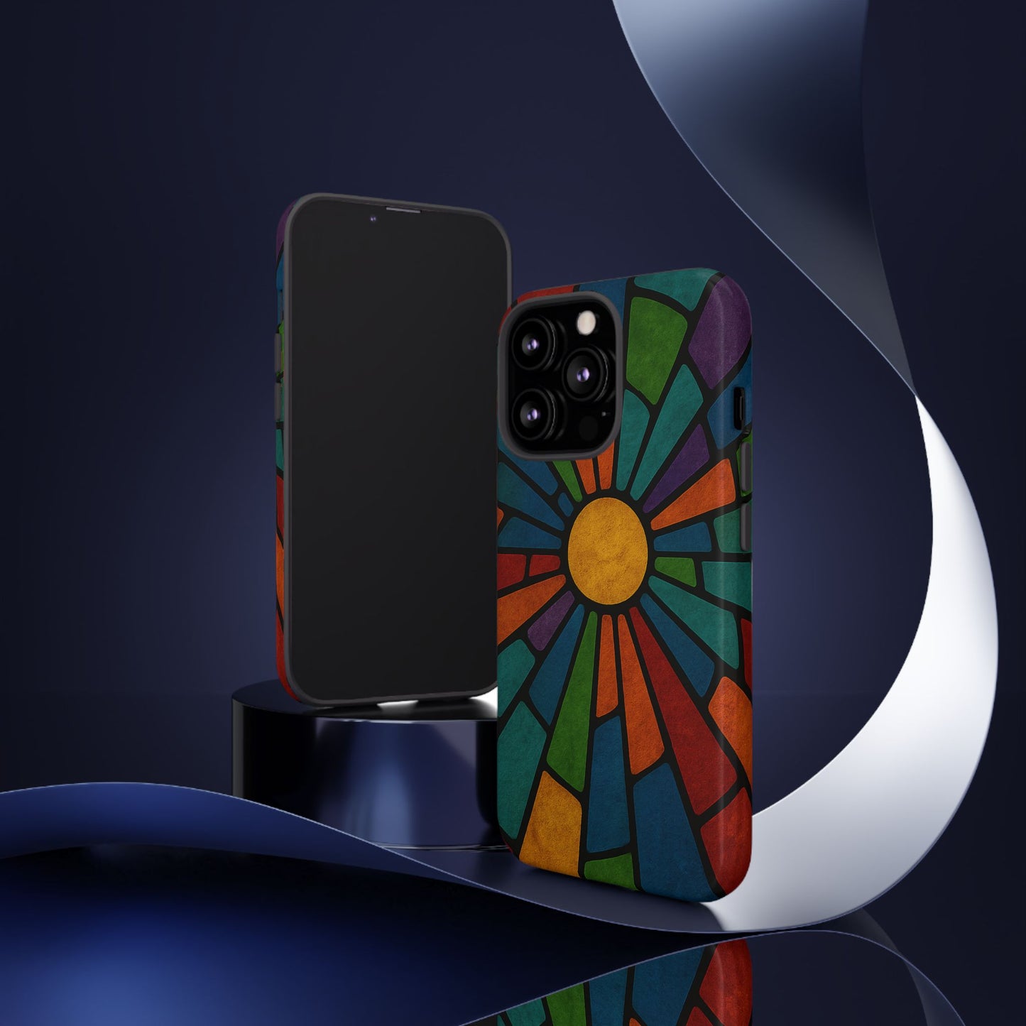 Colorful Stained Glass Phone Case, Tough Cases, Artistic Phone Cover, Vibrant Mobile Accessory, Unique Gift for Art Lovers