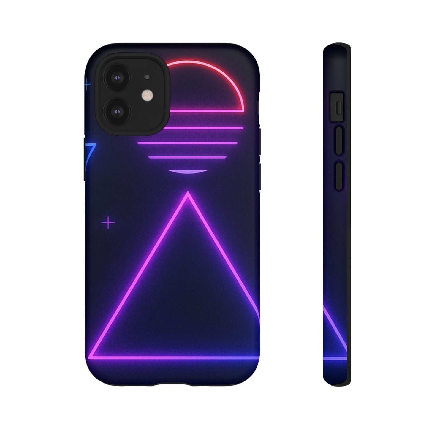Retro Neon Phone Case, Tough Cases for iPhone, 80s Aesthetic Phone Cover, Abstract Neon Design, Gift for Tech Lovers