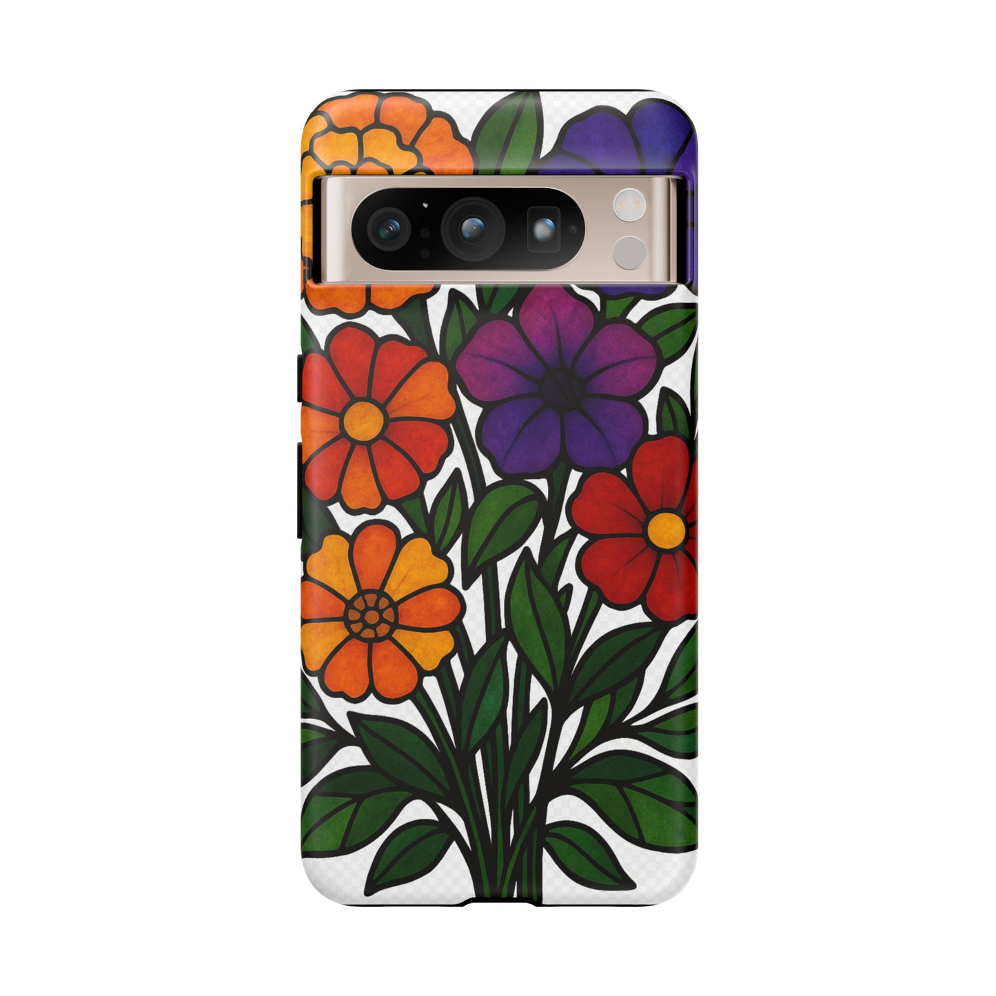 Floral Phone Case, Tough Cases with Colorful Flower Design, Gift for Flower Lovers, Summer Accessories, Trendy Phone Cover