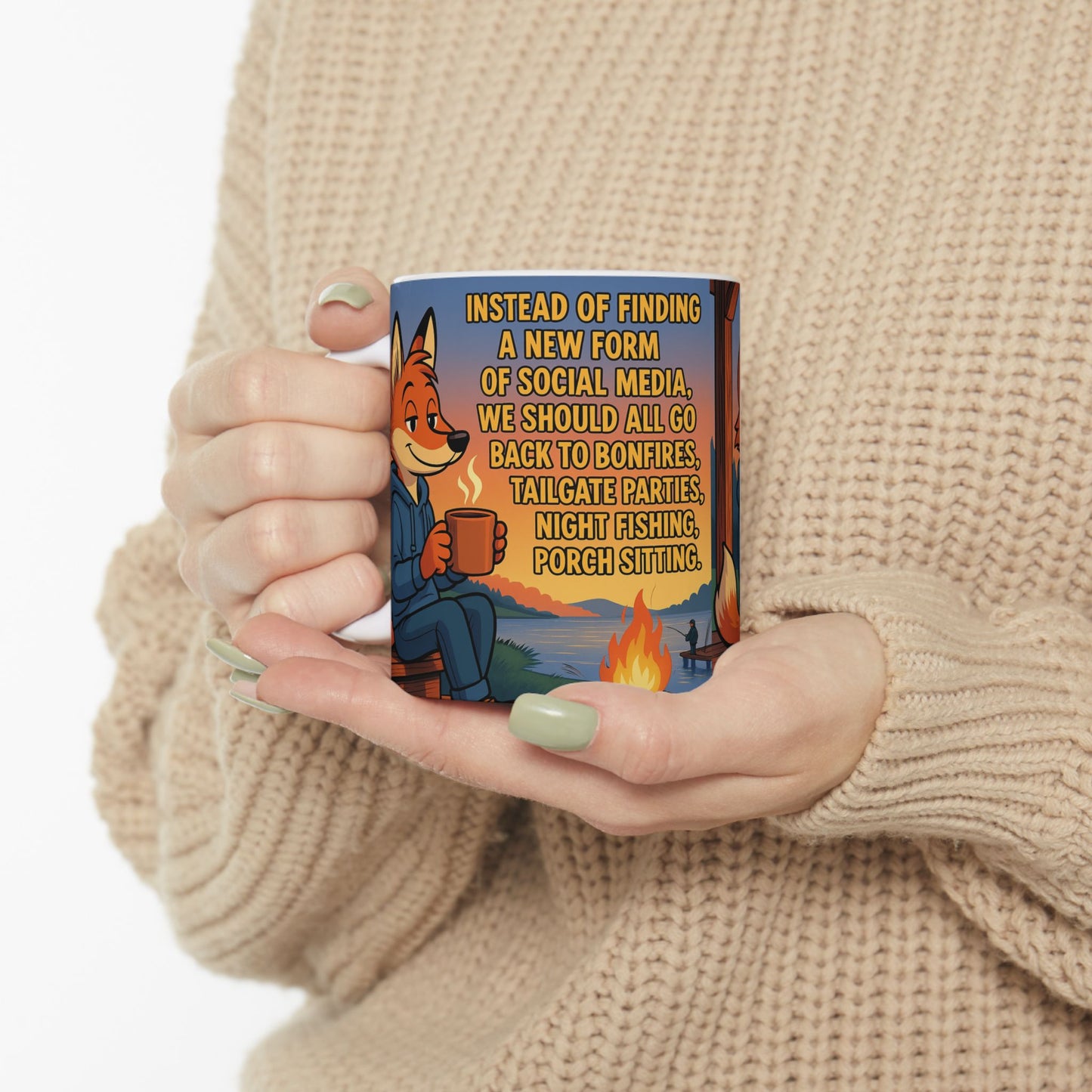 Cozy Fox Ceramic Mug - Perfect for Campfires, Bonfires, and Relaxation | Whimsical Coffee Cup, Gift for Nature Lovers, Outdoor [...]