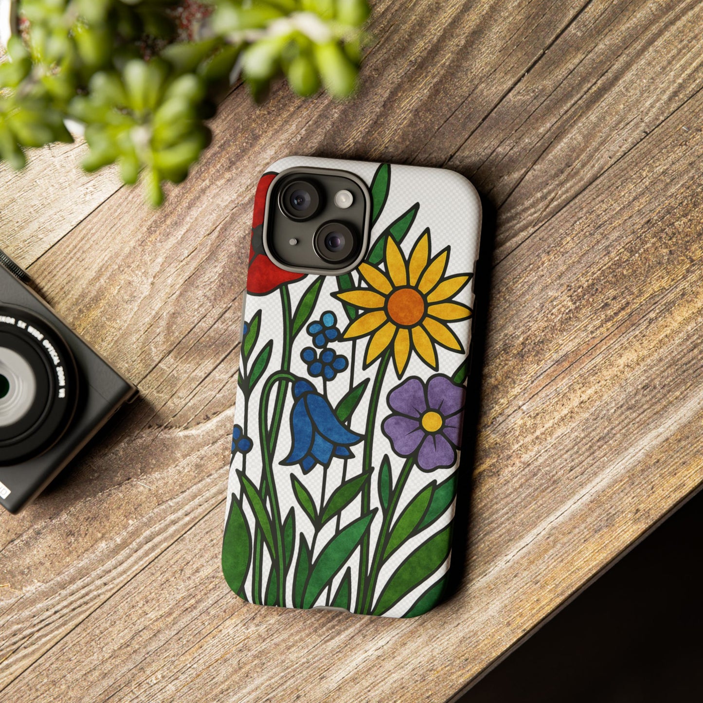 Floral Phone Case, Vibrant Flower Design, Tough Protection, Gift for Nature Lovers, Spring Decor