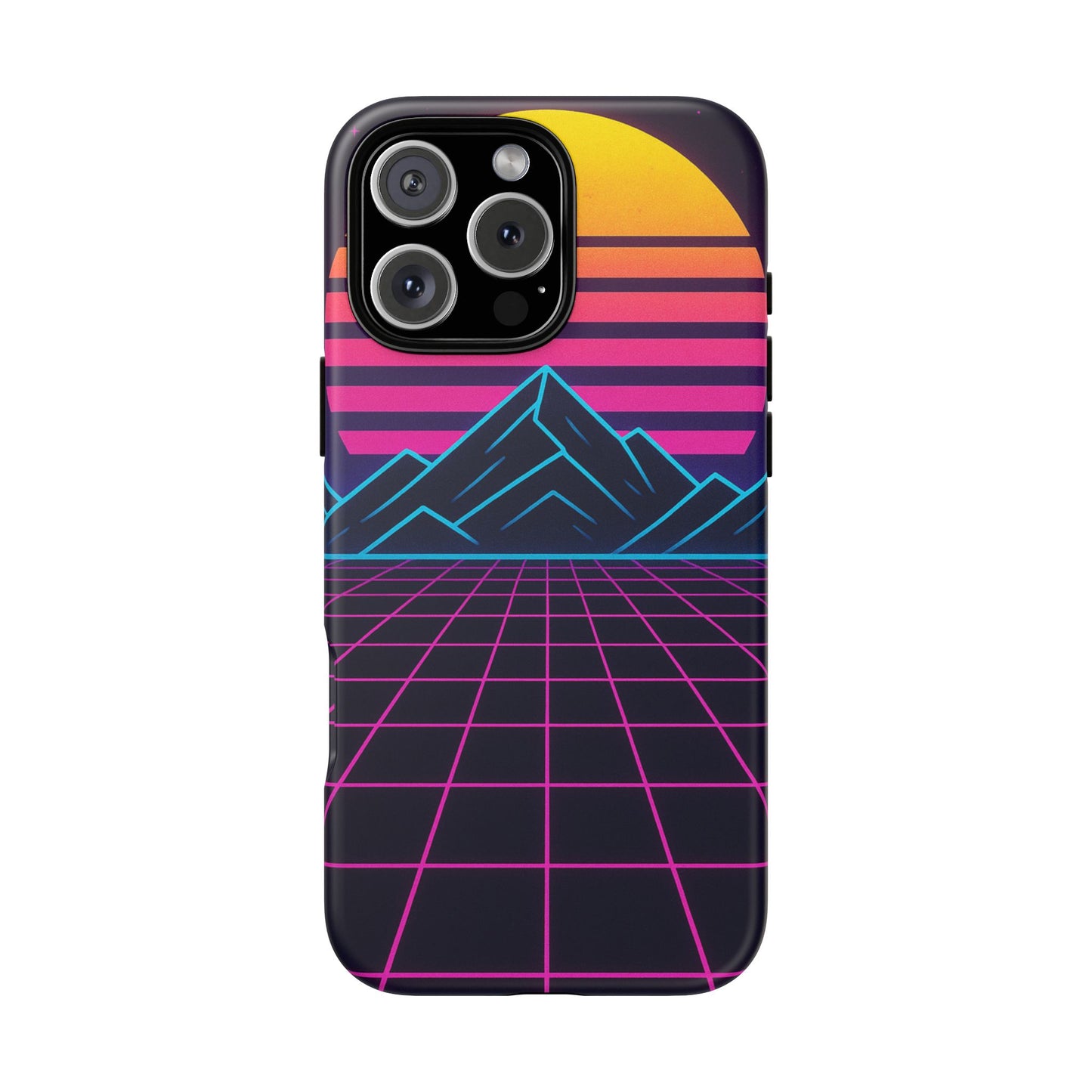 Retro Sunset Phone Case, Vintage Neon Case, 80s Aesthetic Cover, Gift for Tech Lovers, Unique Phone Accessories