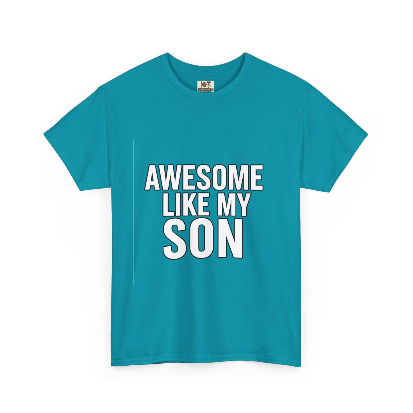 Awesome Like My Son Unisex Heavy Cotton Tee - Gift for Parents, Funny T-Shirt, Dad Tee, Family Pride, Everyday Wear