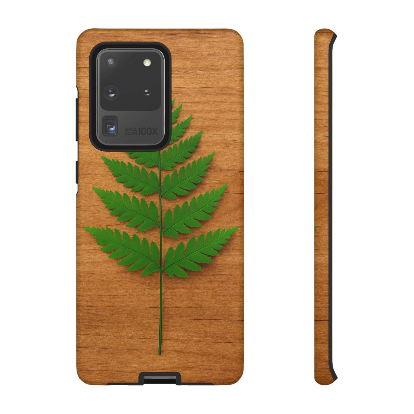 Wooden Fern Phone Case - Eco-Friendly Tough Cases for Nature Lovers, Unique Gift, Customizable Design, Nature-Themed Accessories