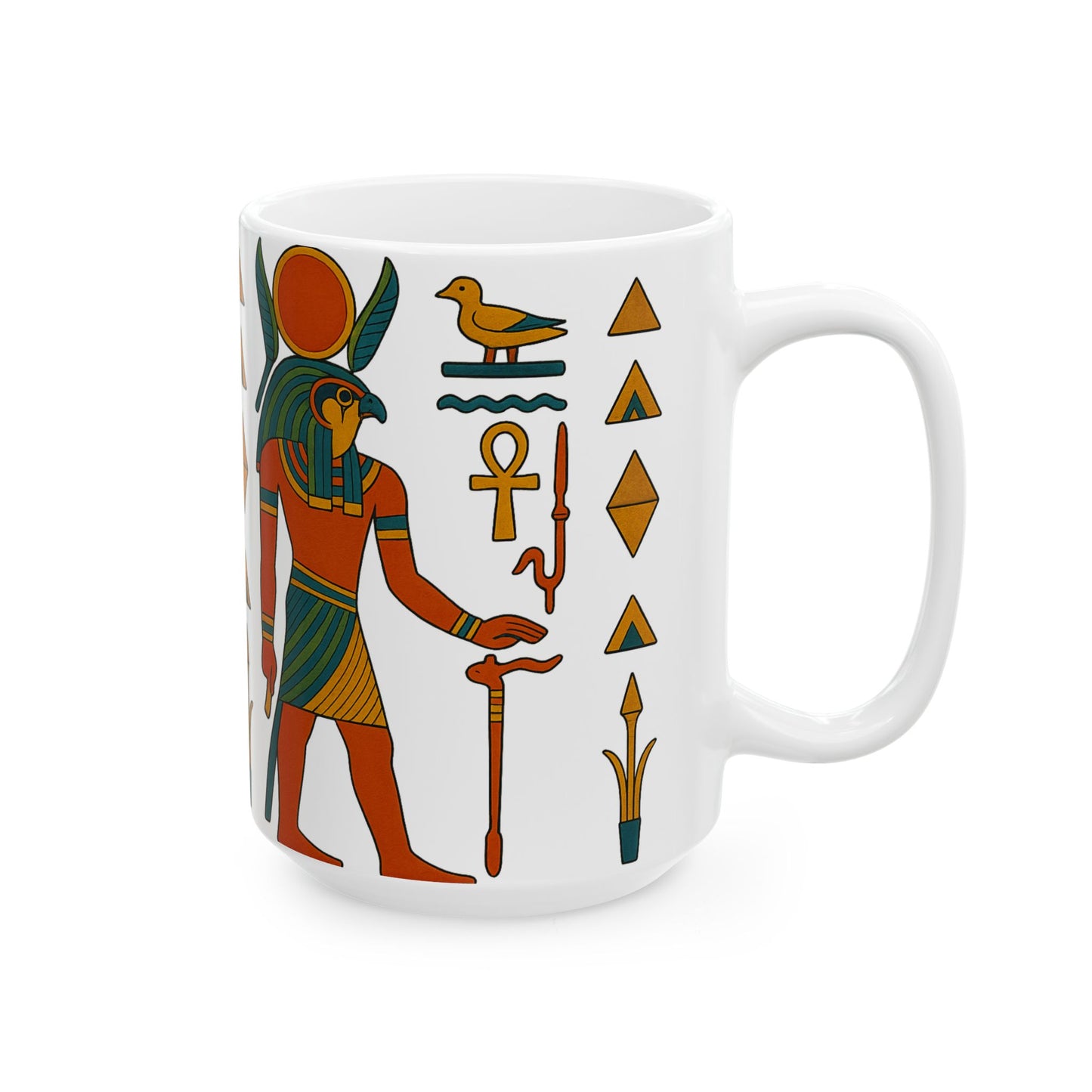 Egyptian Art Ceramic Mug - 11oz & 15oz | Unique Gift, Home Decor, Coffee Cup, Egyptian Theme, Ancient Egypt
