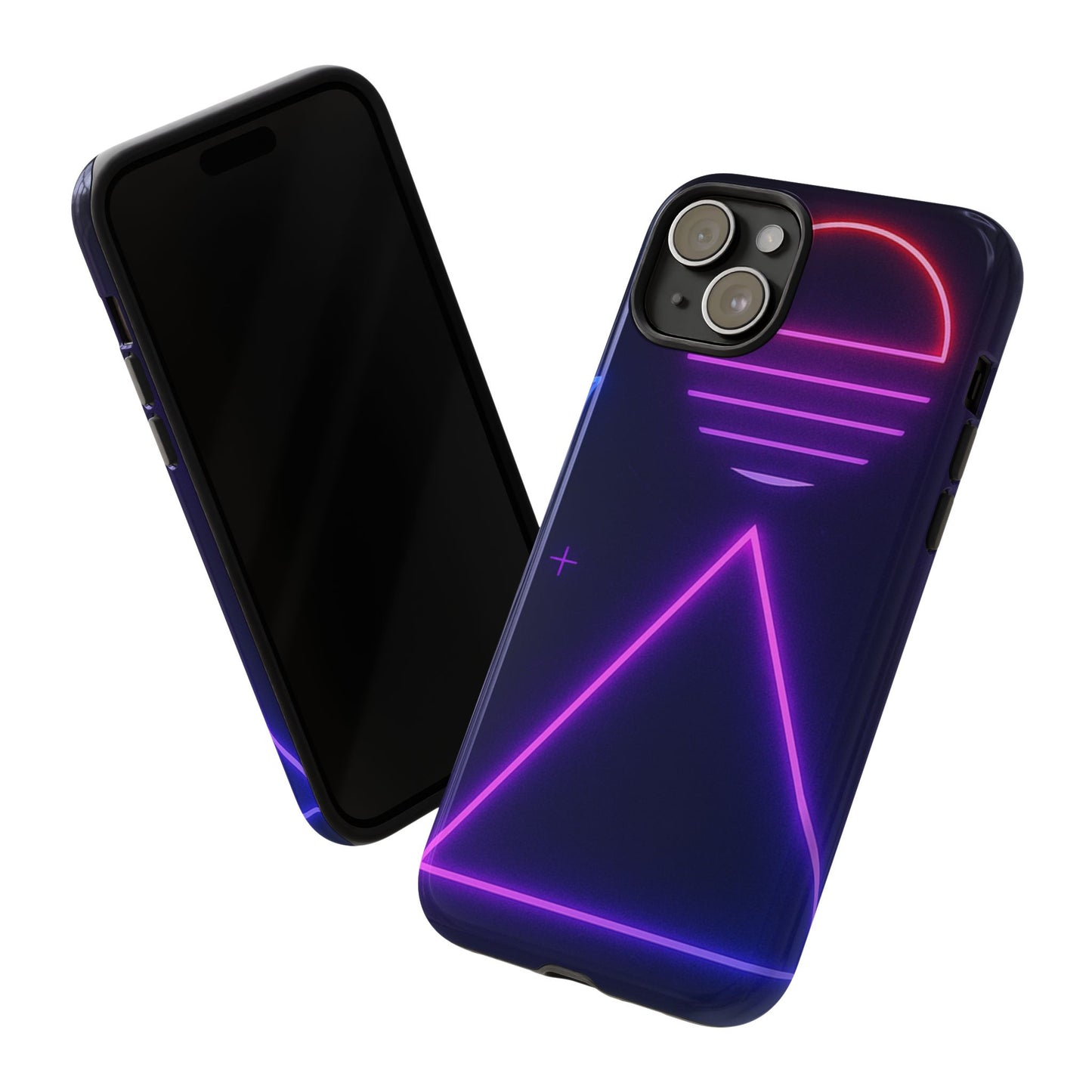 Retro Neon Phone Case, Tough Cases for iPhone, 80s Aesthetic Phone Cover, Abstract Neon Design, Gift for Tech Lovers
