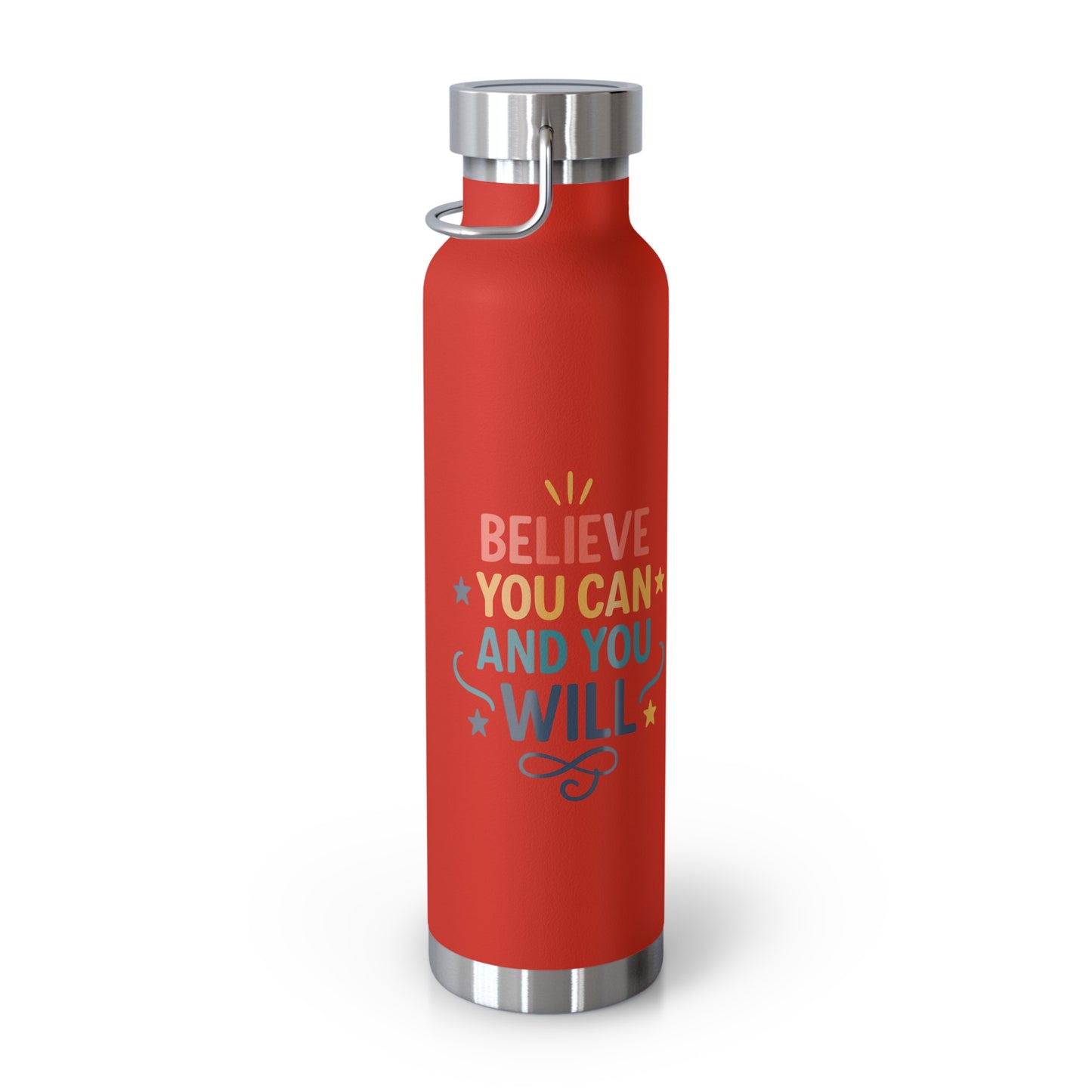 Inspirational Water Bottle, Motivational Travel Mug, Believe You Can Drinkware, Fitness Gifts, Personal Affirmation Bottle