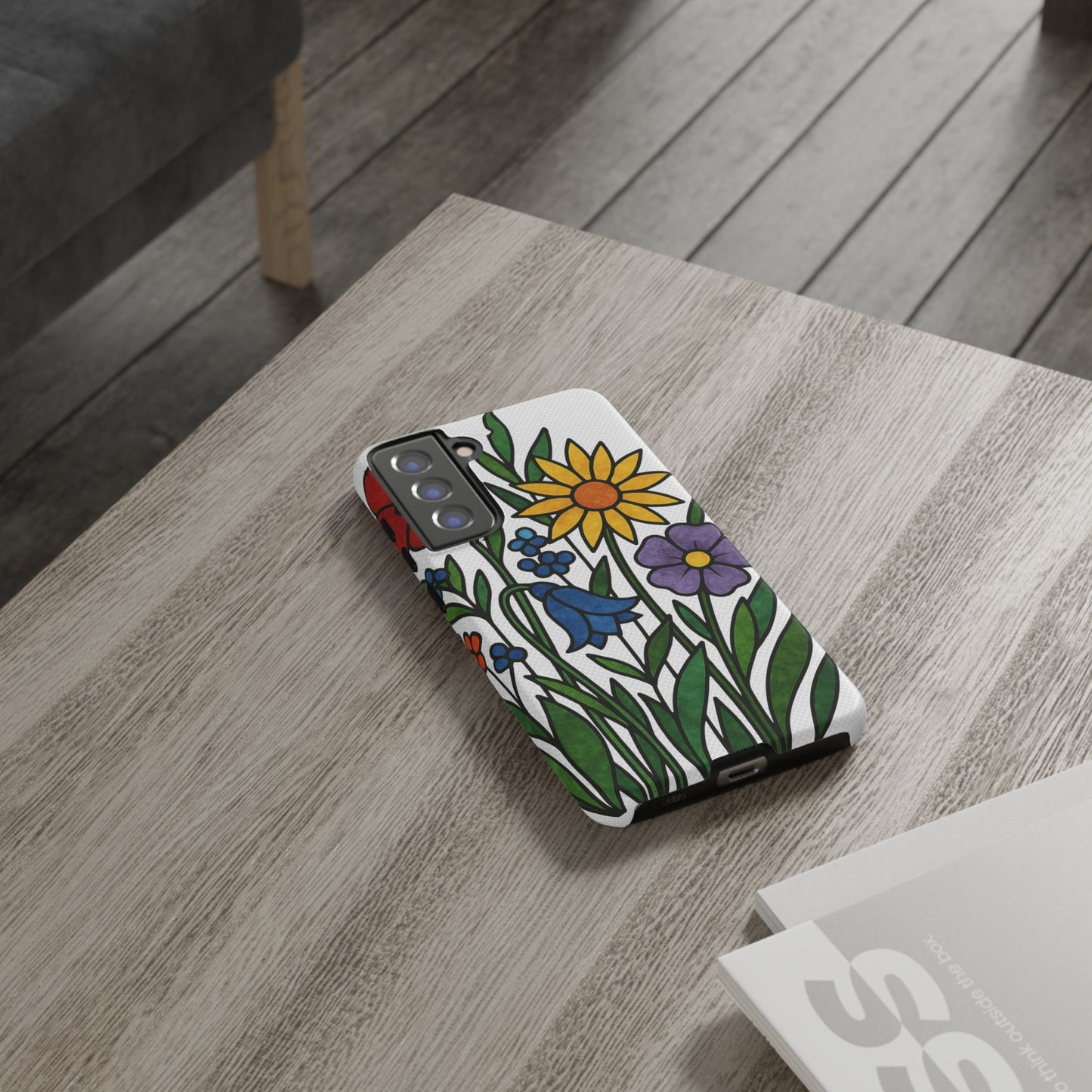 Floral Phone Case, Vibrant Flower Design, Tough Protection, Gift for Nature Lovers, Spring Decor