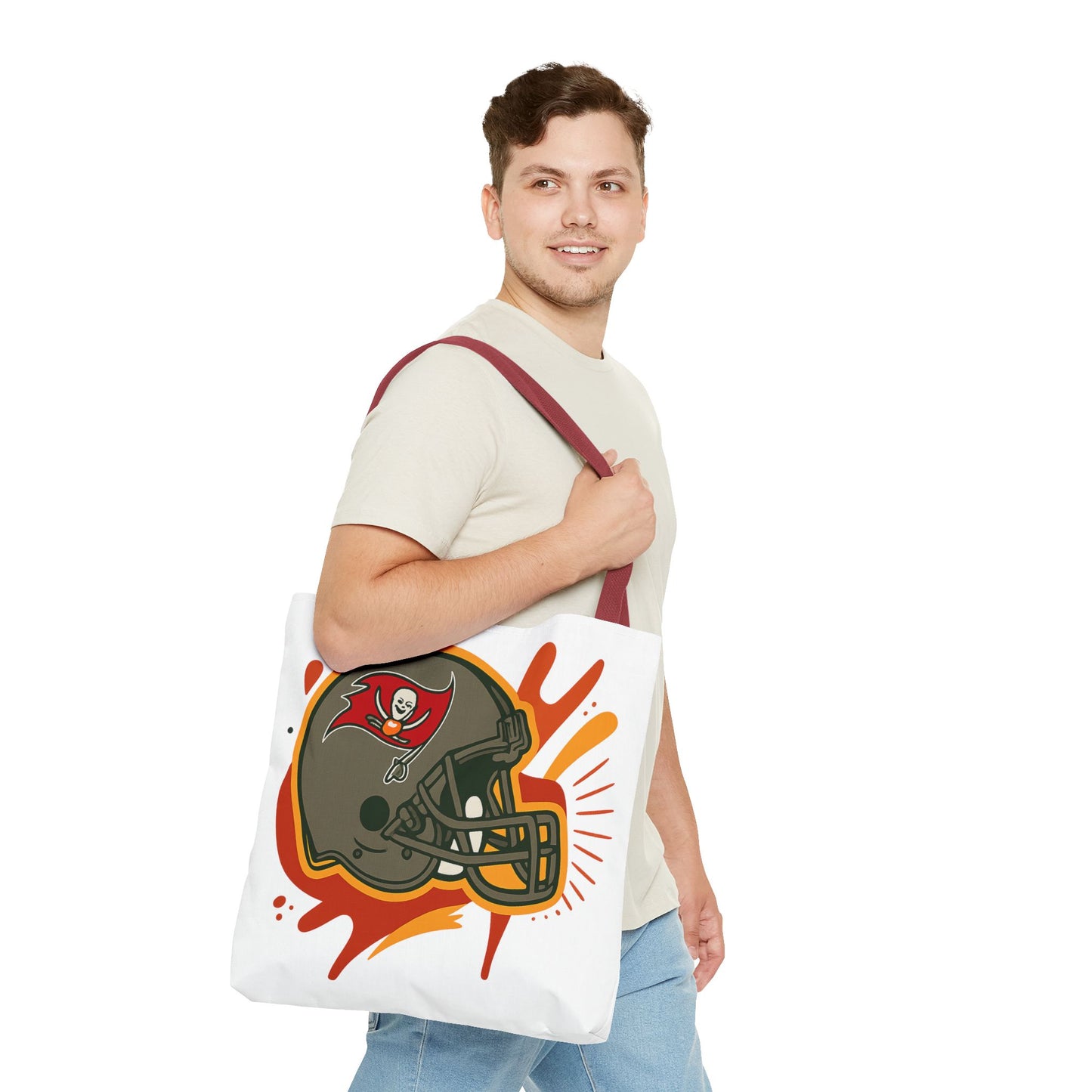 Tote Bag with Bold Football Design, Sports Tote, Game Day Bag, NFL Fan Gift, Personalized Beach Bag, Unique Shopping Tote