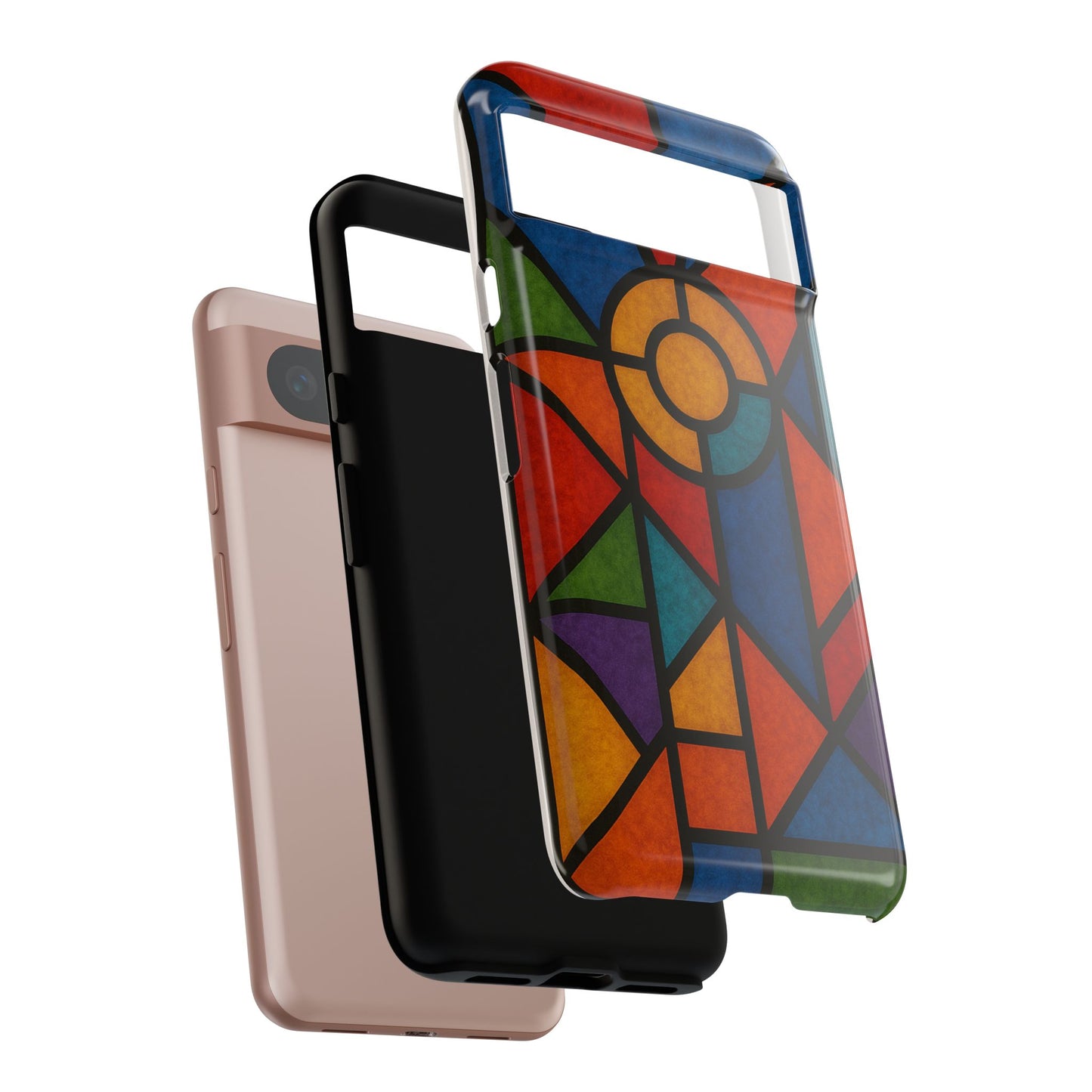 Colorful Stained Glass Phone Case, Artistic Phone Cover, Vibrant Protective Case, Unique Gift for Art Lovers, Stylish Smartphone Accessory