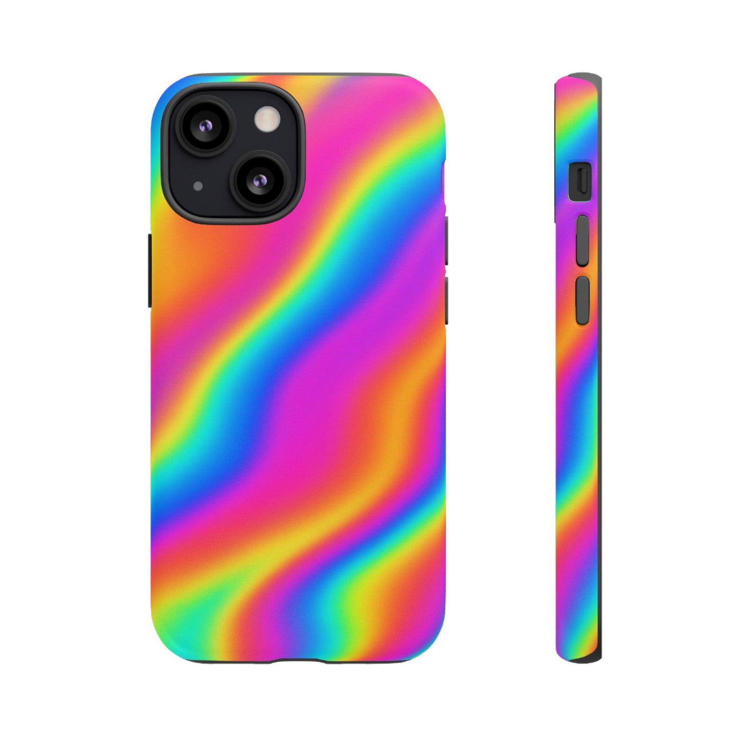 Rainbow Wavy Phone Case - Colorful Tough Cases for Stylish Protection, LGBTQ+ Pride Gift, Trendy Phone Accessory, Birthday, Holiday Present