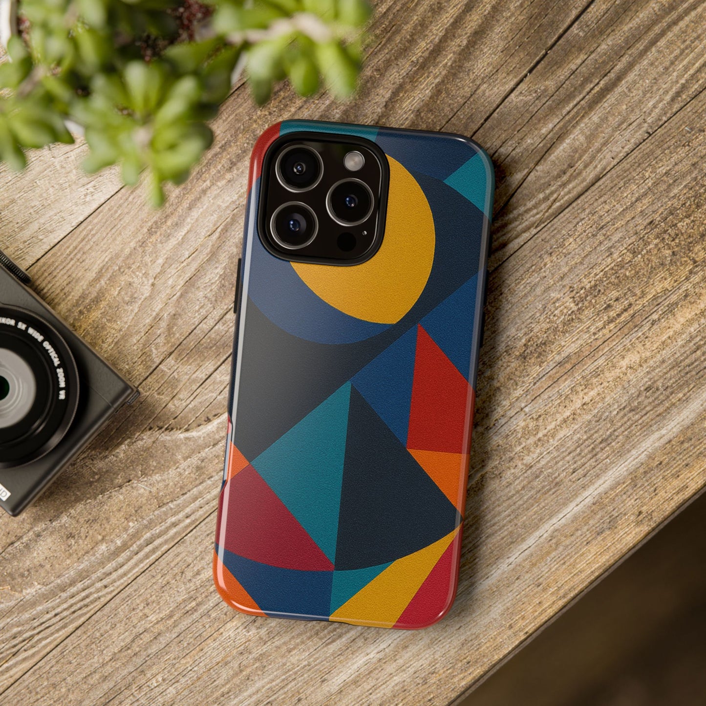 Vibrant Phone Case, Colorful Phone Cover, Geometric Design, Artistic Gift, Trendy Accessory, Vibrant Colors, Unique Design
