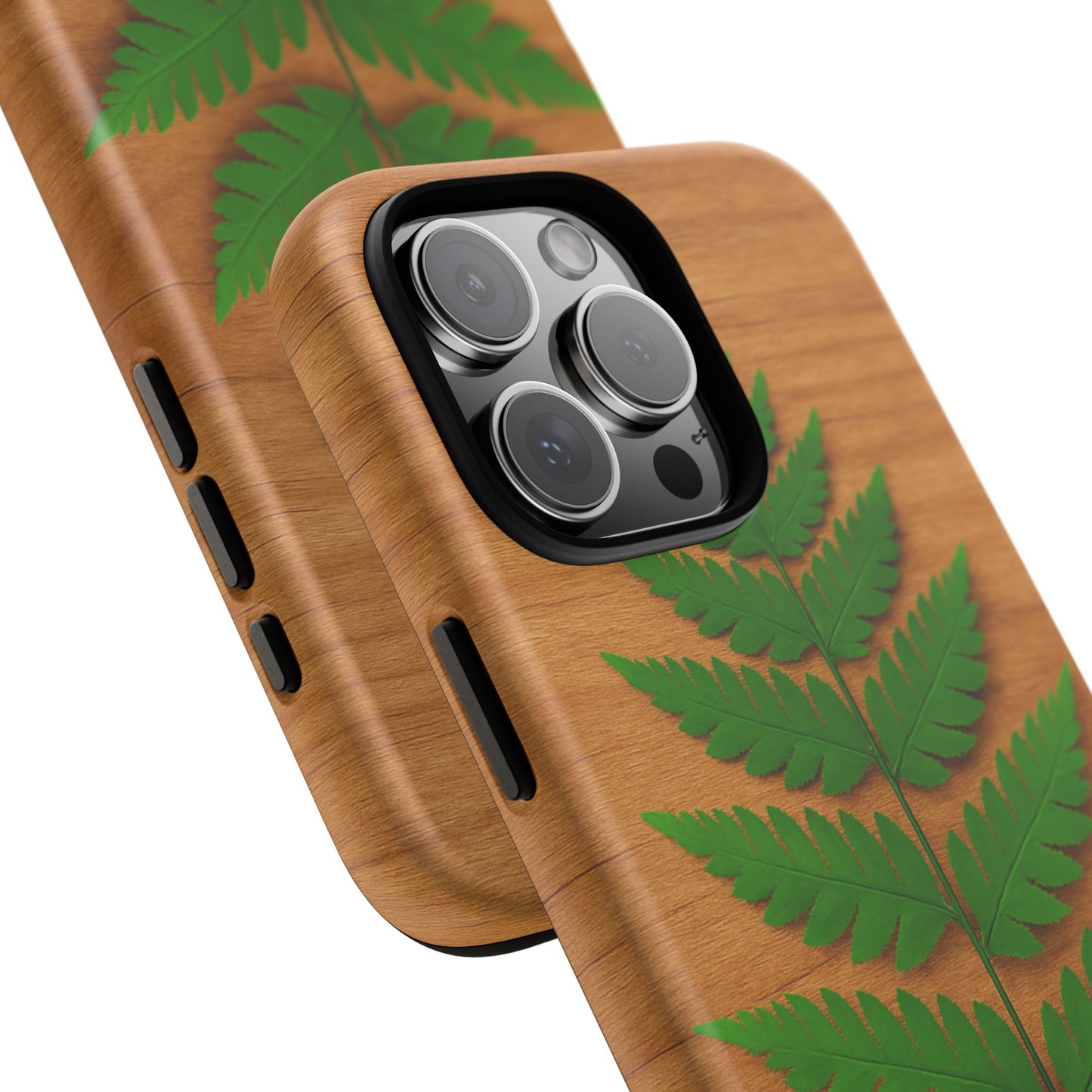 Wooden Fern Phone Case - Eco-Friendly Tough Cases for Nature Lovers, Unique Gift, Customizable Design, Nature-Themed Accessories