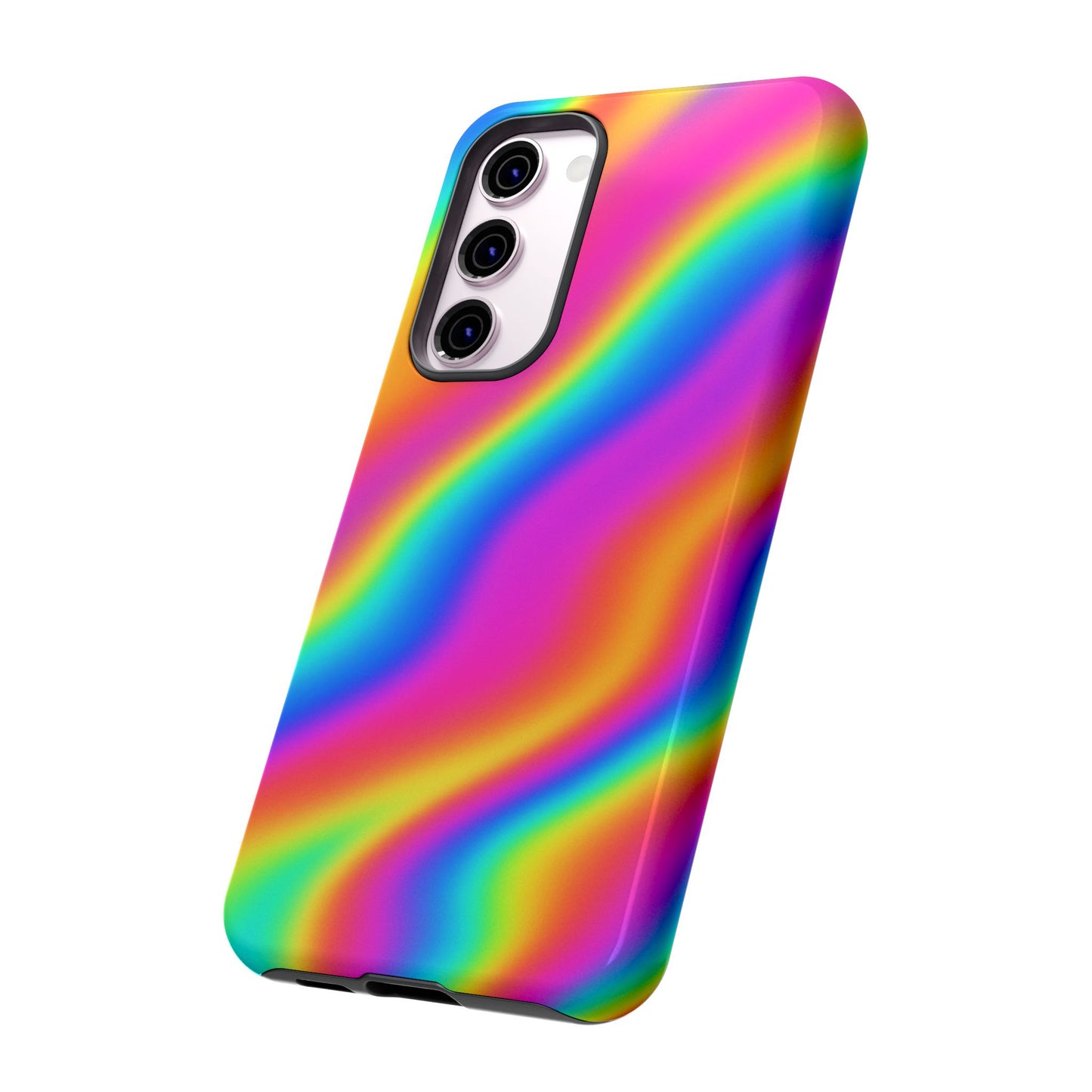 Rainbow Wavy Phone Case - Colorful Tough Cases for Stylish Protection, LGBTQ+ Pride Gift, Trendy Phone Accessory, Birthday, Holiday Present