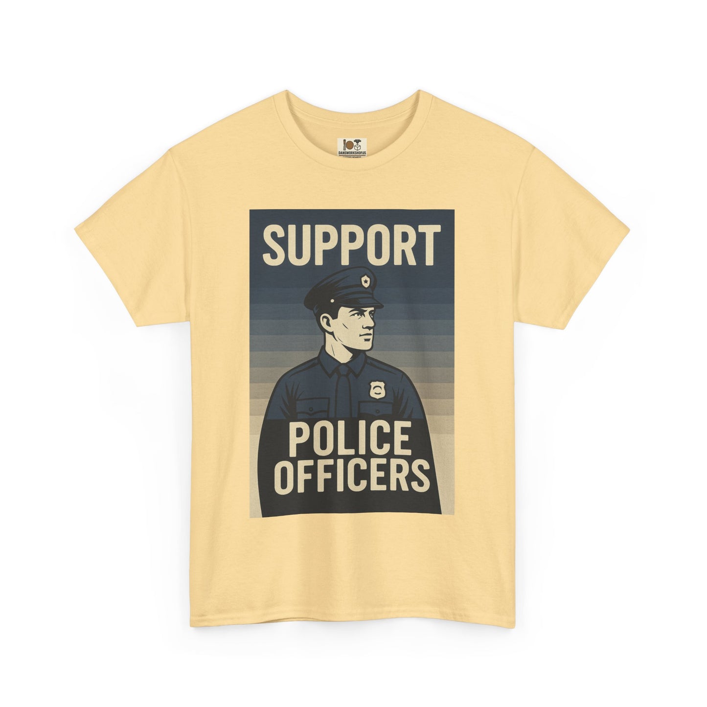 Support Police Officers Unisex Heavy Cotton Tee, Police Support Shirt, Law Enforcement Apparel, Gifts for Officers, Patriotic Tee