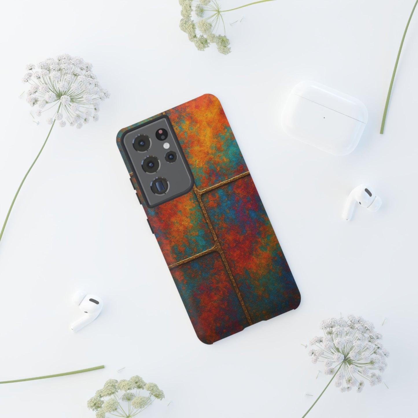 Colorful Textured Phone Case, Vibrant iPhone Cover, Tough Protective Shell, Unique Mobile Accessory, Artisan Phone Protection