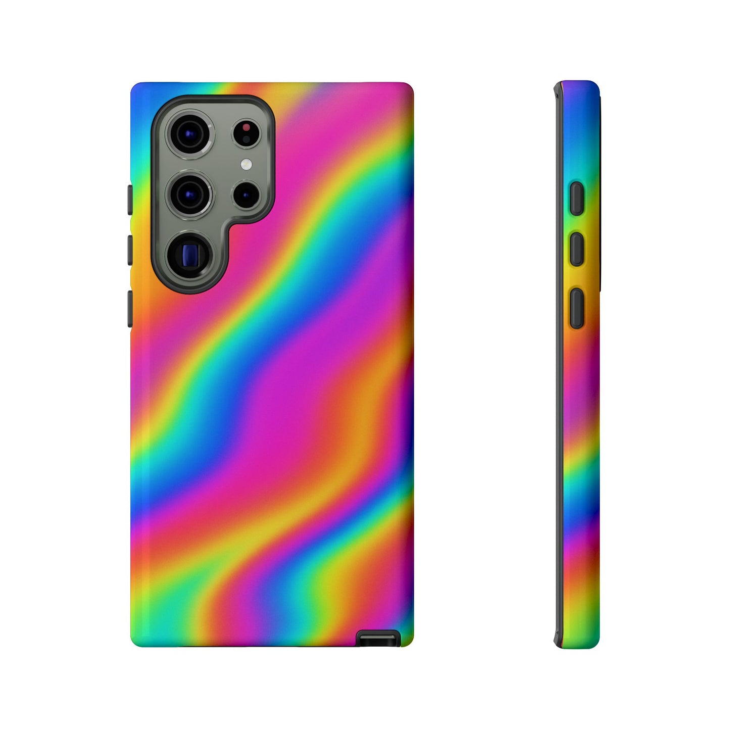 Rainbow Wavy Phone Case - Colorful Tough Cases for Stylish Protection, LGBTQ+ Pride Gift, Trendy Phone Accessory, Birthday, Holiday Present