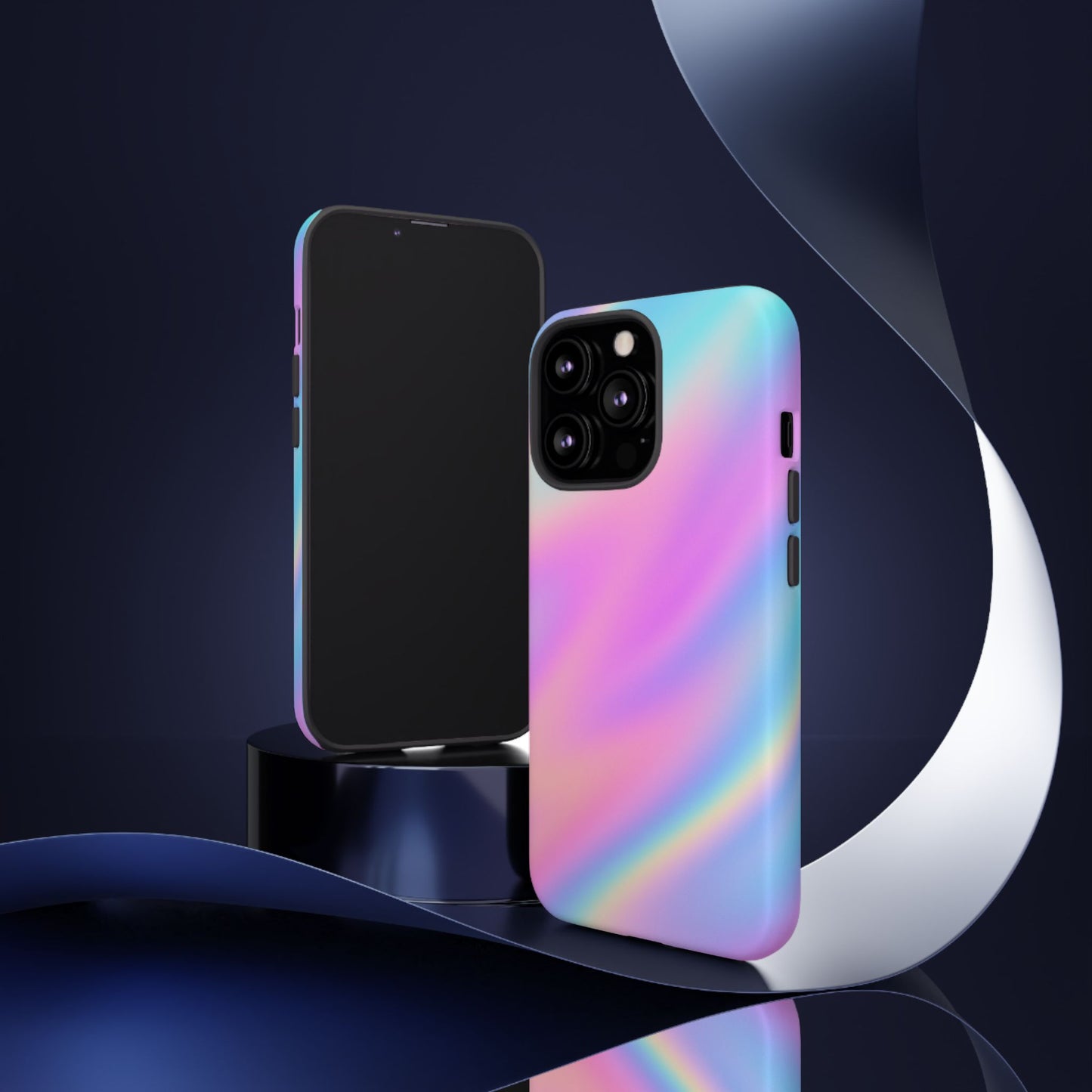 Colorful Holographic Phone Case, Tough Cases for iPhone, Trendy Phone Cover, Unique Gift for Her, Pastel Phone Accessory