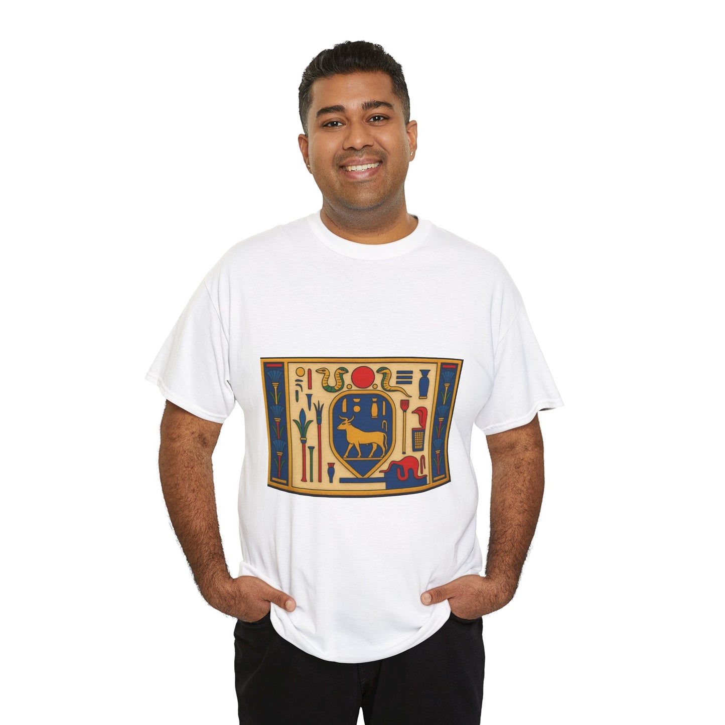 Egyptian Hieroglyphs Unisex Heavy Cotton Tee, Graphic Tee, Casual Wear, Gift Idea, Unique Shirt, Summer Style