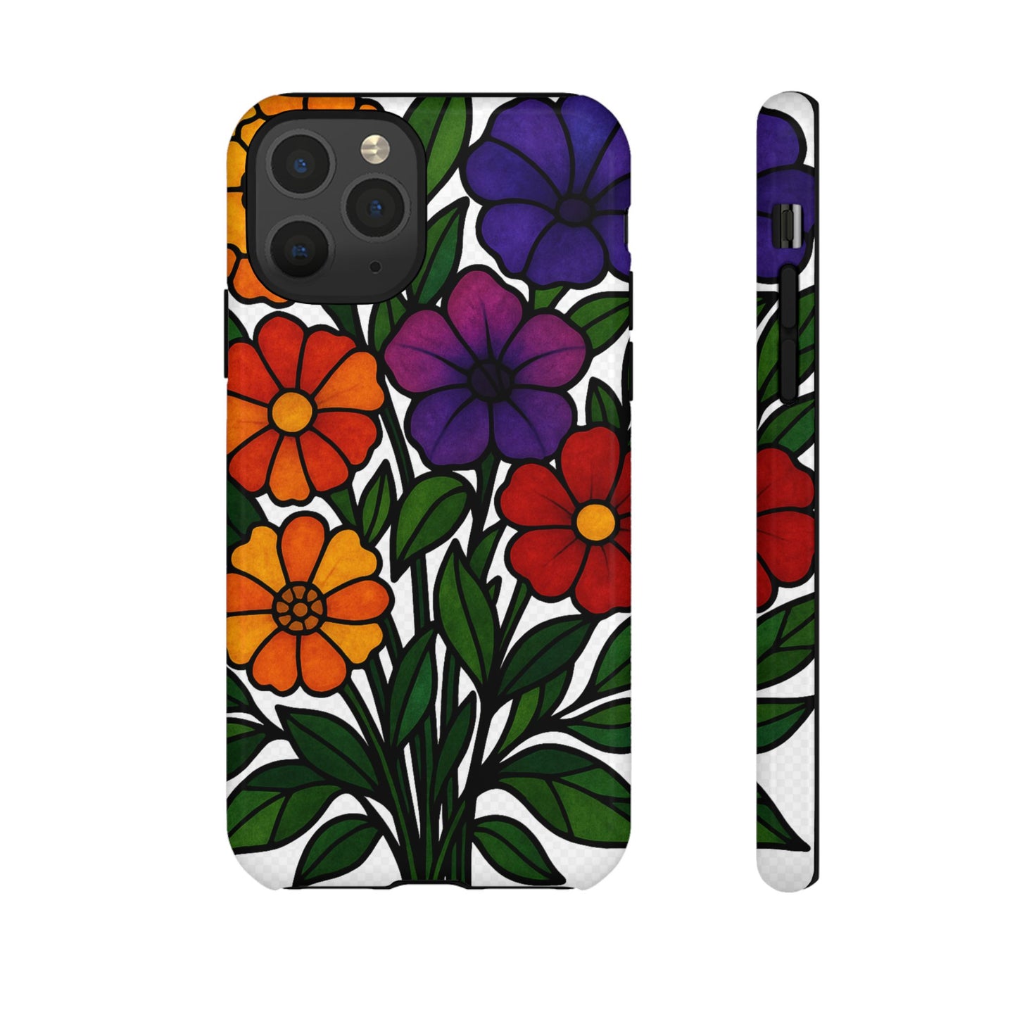 Floral Phone Case, Tough Cases with Colorful Flower Design, Gift for Flower Lovers, Summer Accessories, Trendy Phone Cover