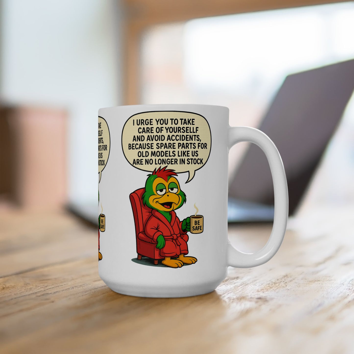 Funny Ceramic Mug with Quirky Cartoon, Coffee Cup, Gift for Friends, Humor Mug, Birthday Present, Unique Gift