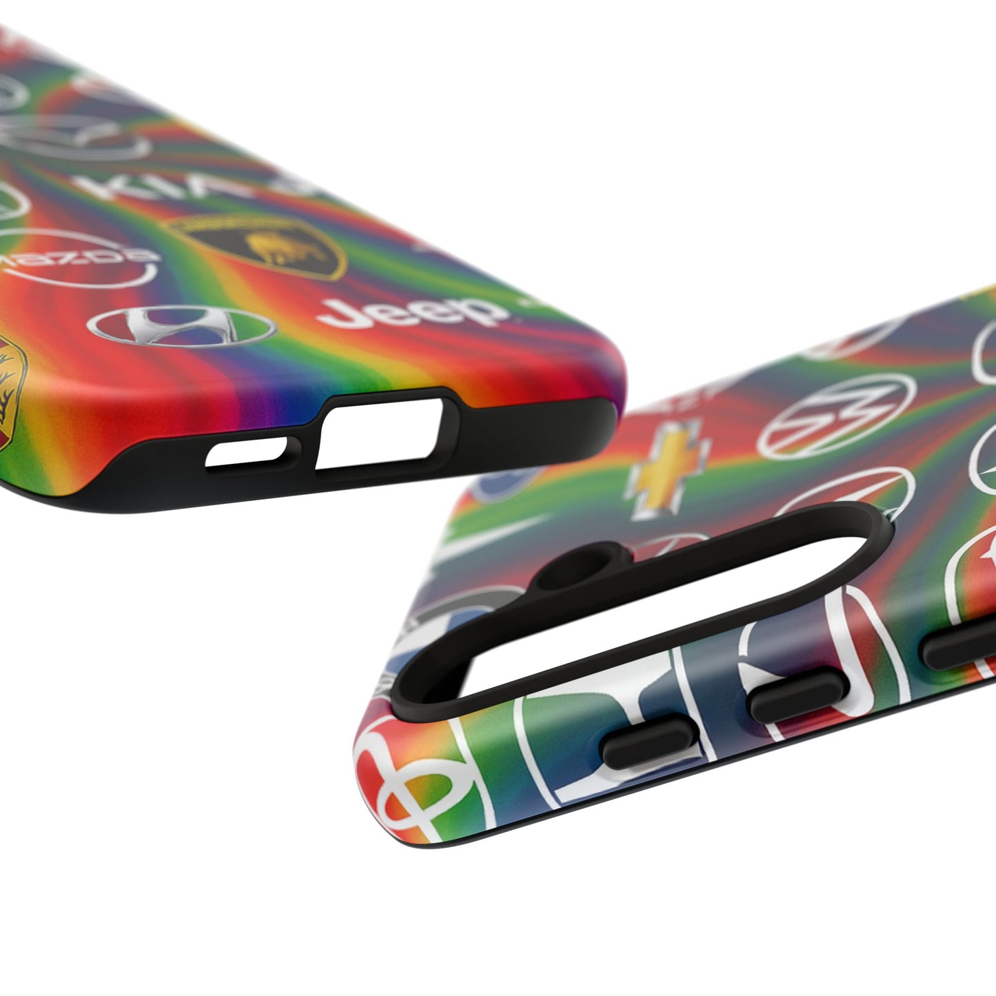 Colorful Car Logos Phone Case - Vibrant Tough Cases for Auto Enthusiasts, Unique Gift for Birthdays, Car Events, and Holidays