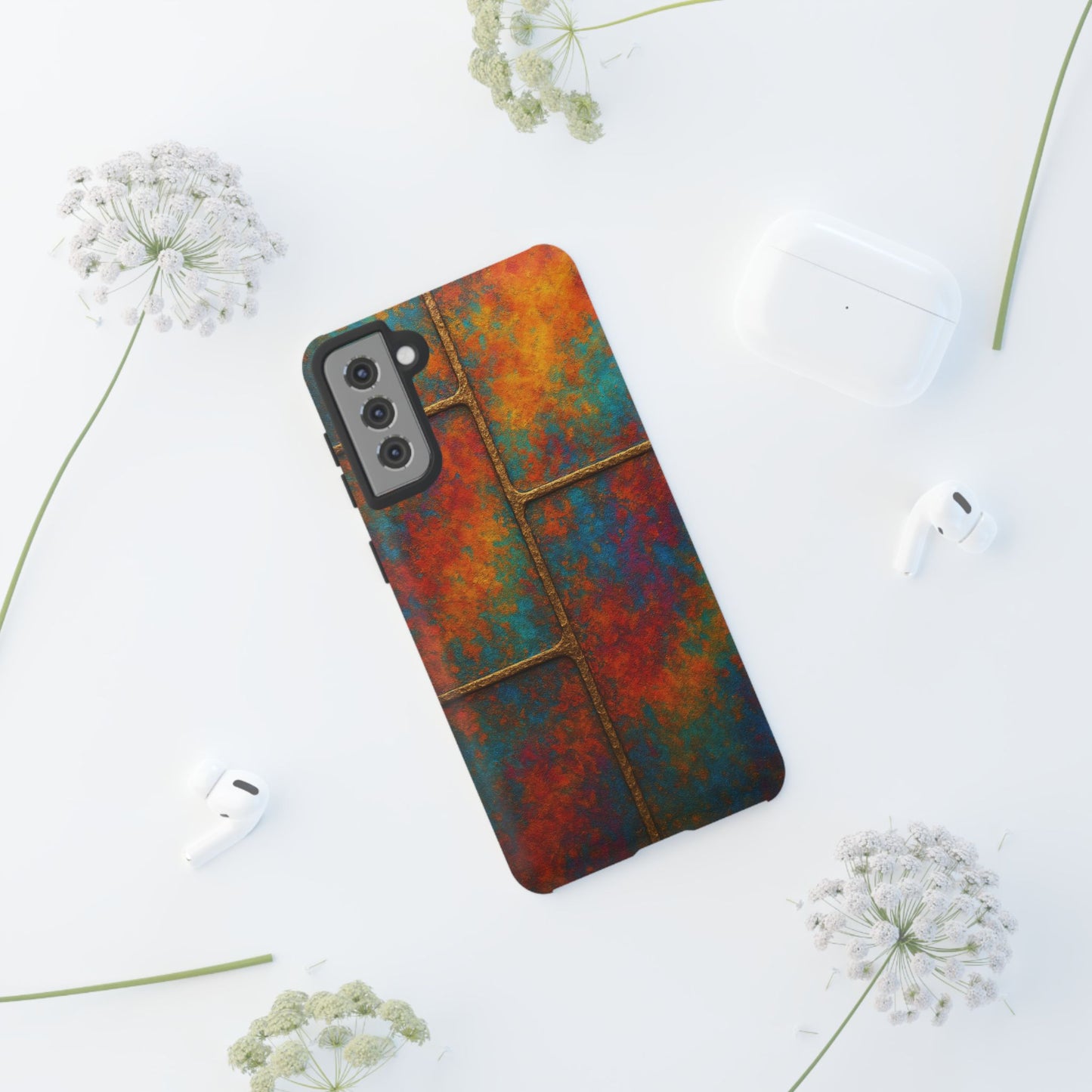 Colorful Textured Phone Case, Vibrant iPhone Cover, Tough Protective Shell, Unique Mobile Accessory, Artisan Phone Protection