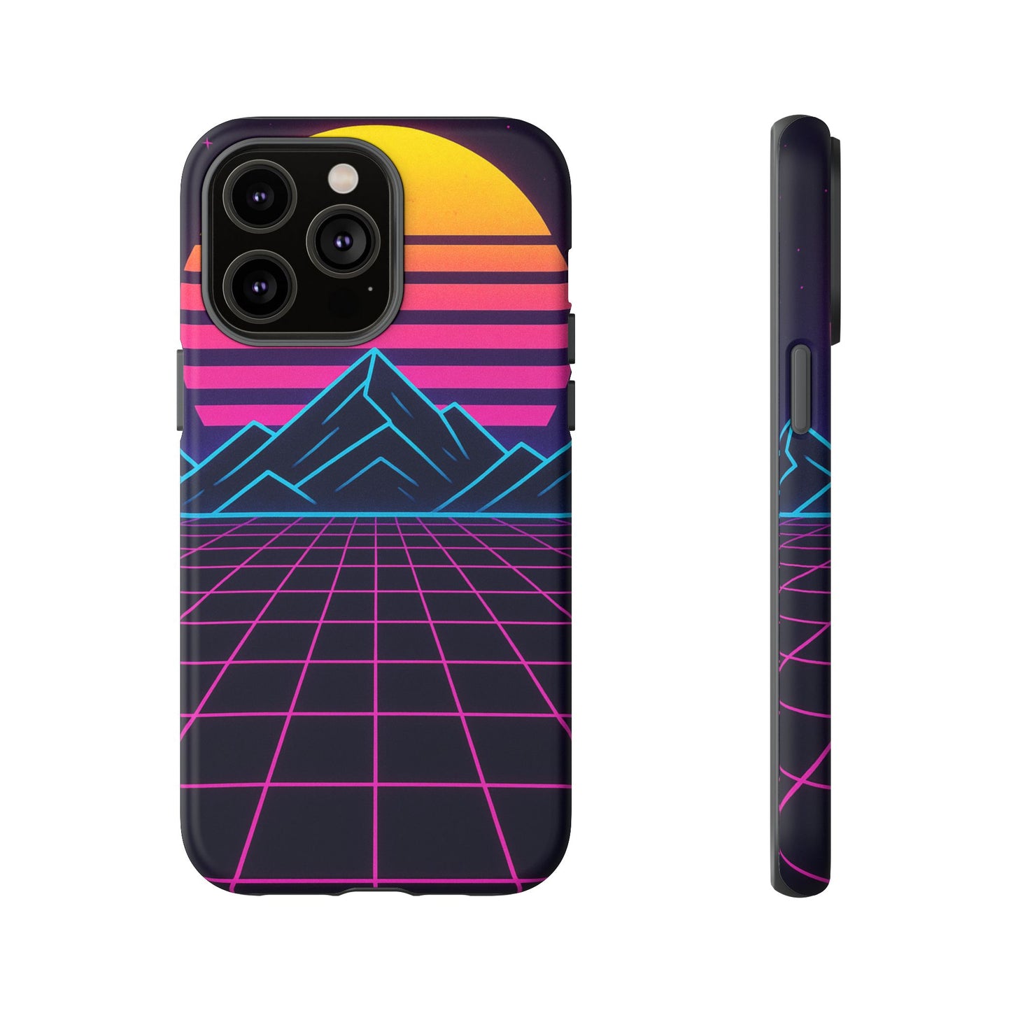 Retro Sunset Phone Case, Vintage Neon Case, 80s Aesthetic Cover, Gift for Tech Lovers, Unique Phone Accessories