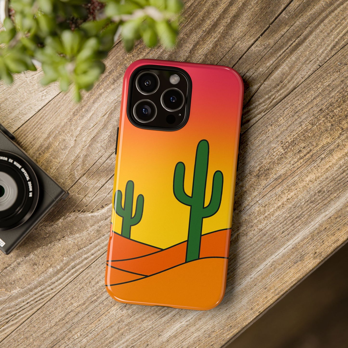 Desert Vibes Phone Case, Tough Cases, Cactus Design, Colorful Phone Cover, Summer Aesthetic, Unique Gift Idea